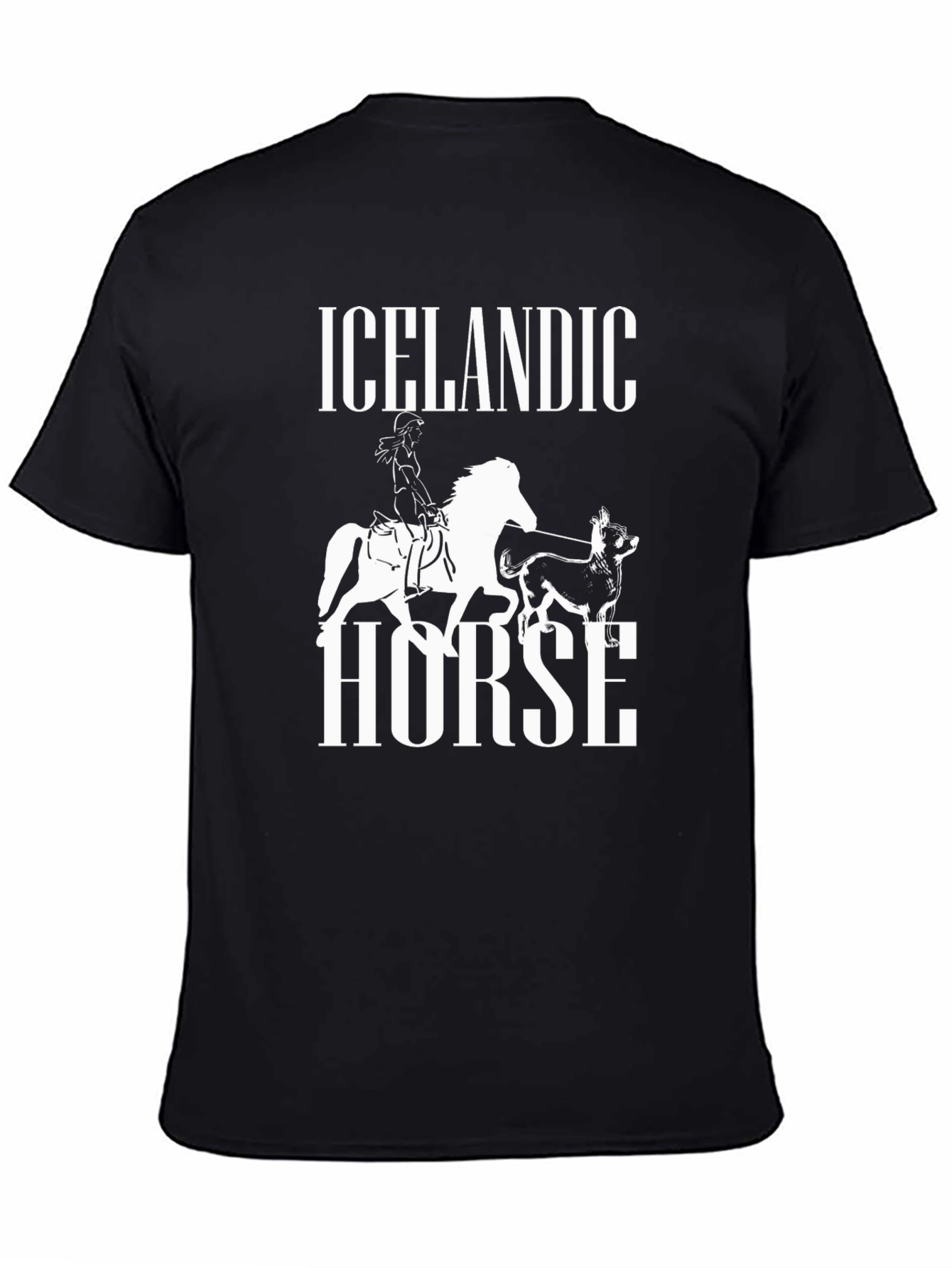 Icelandic Horse Graphic Tee - Unisex Black T-Shirt