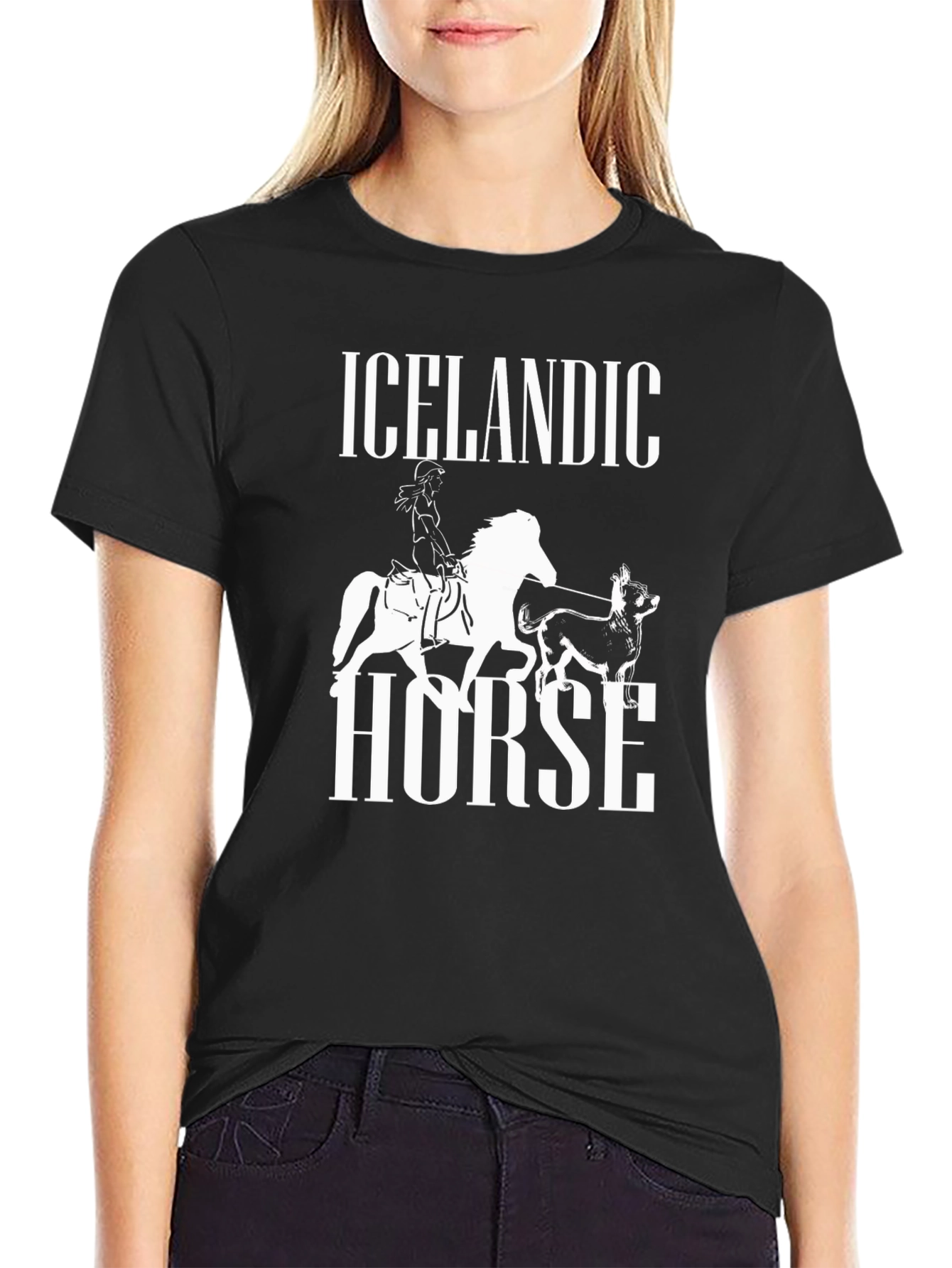 Icelandic Horse Graphic Tee - Unisex Black T-Shirt