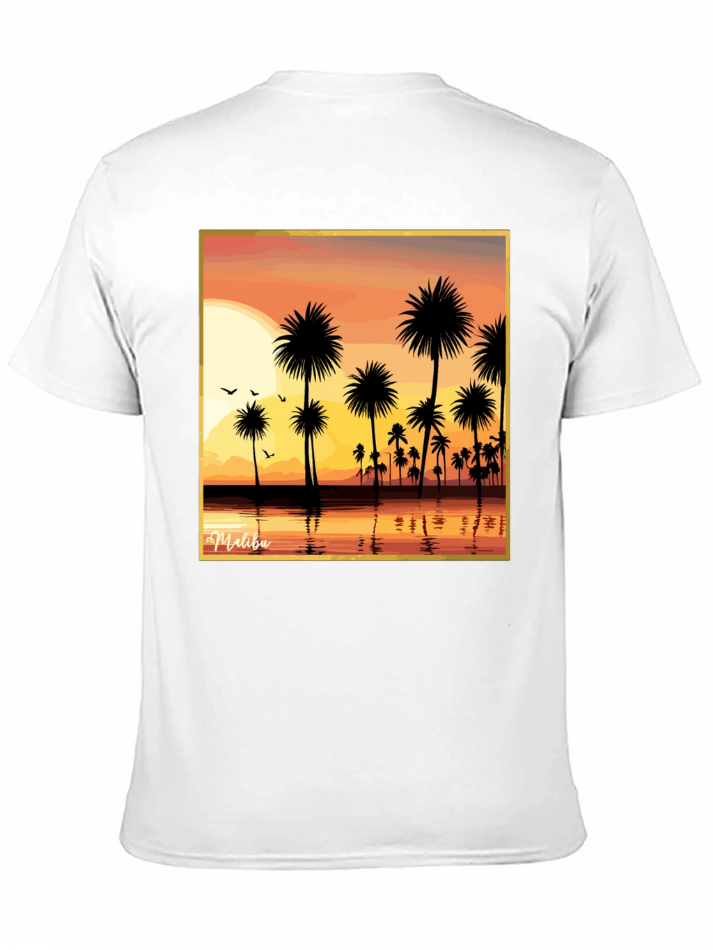 Malibu Sunset T-Shirt - Palm Tree Design