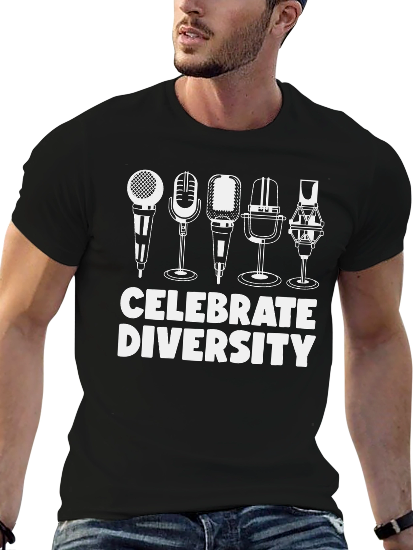 Celebrate Diversity Microphone T-Shirt