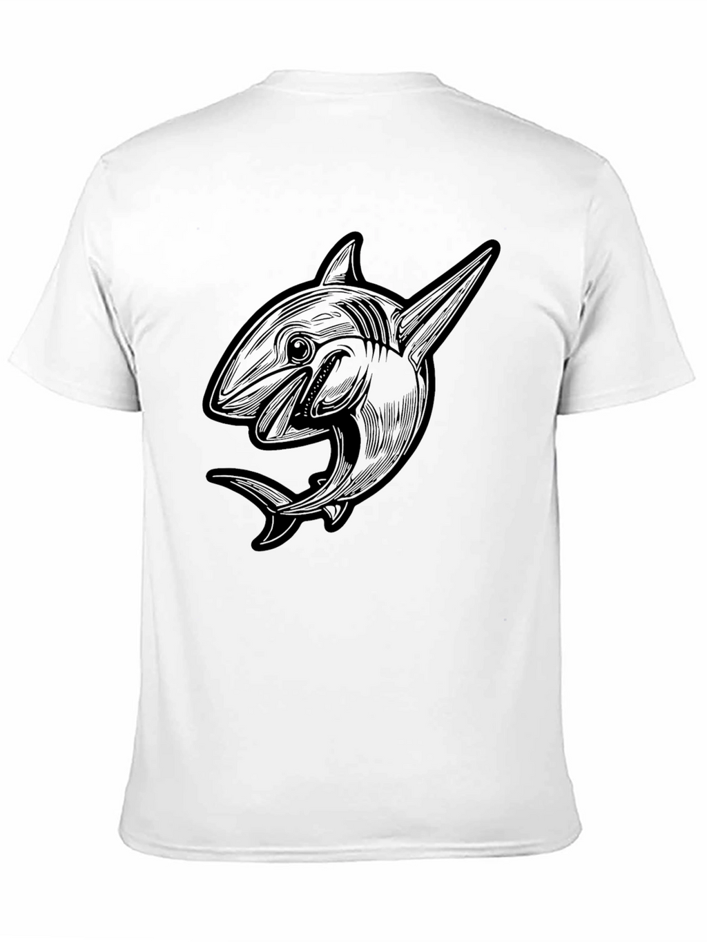 Mens Black Shark Graphic Tee - Cool Design