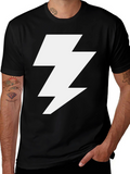 Lightning Bolt Graphic Tee - Bold Black T-Shirt