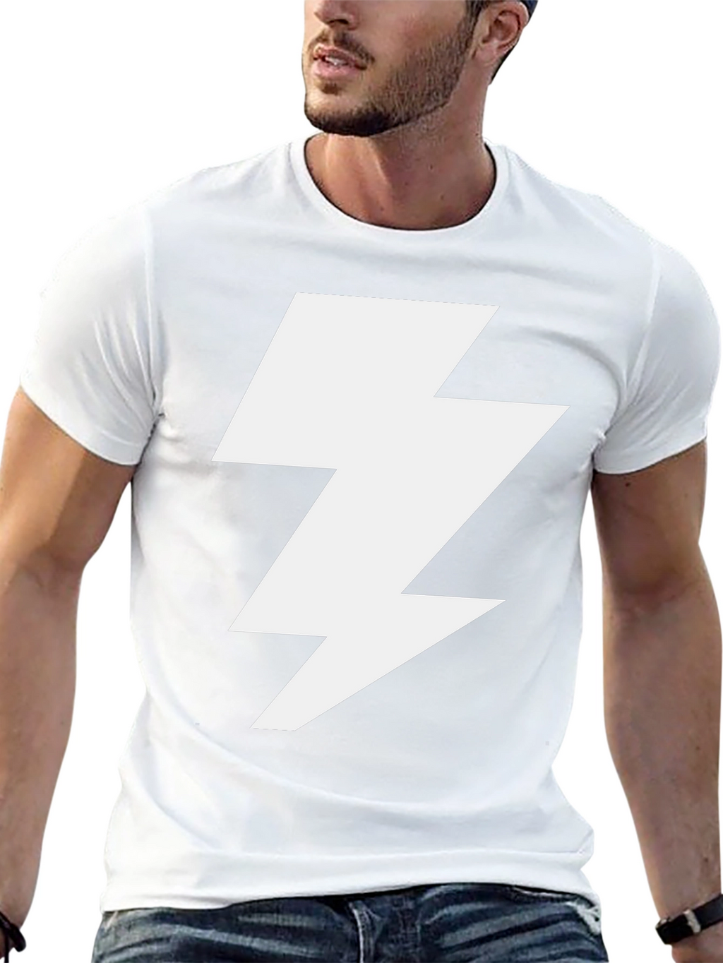 Lightning Bolt Graphic Tee - Bold Black T-Shirt