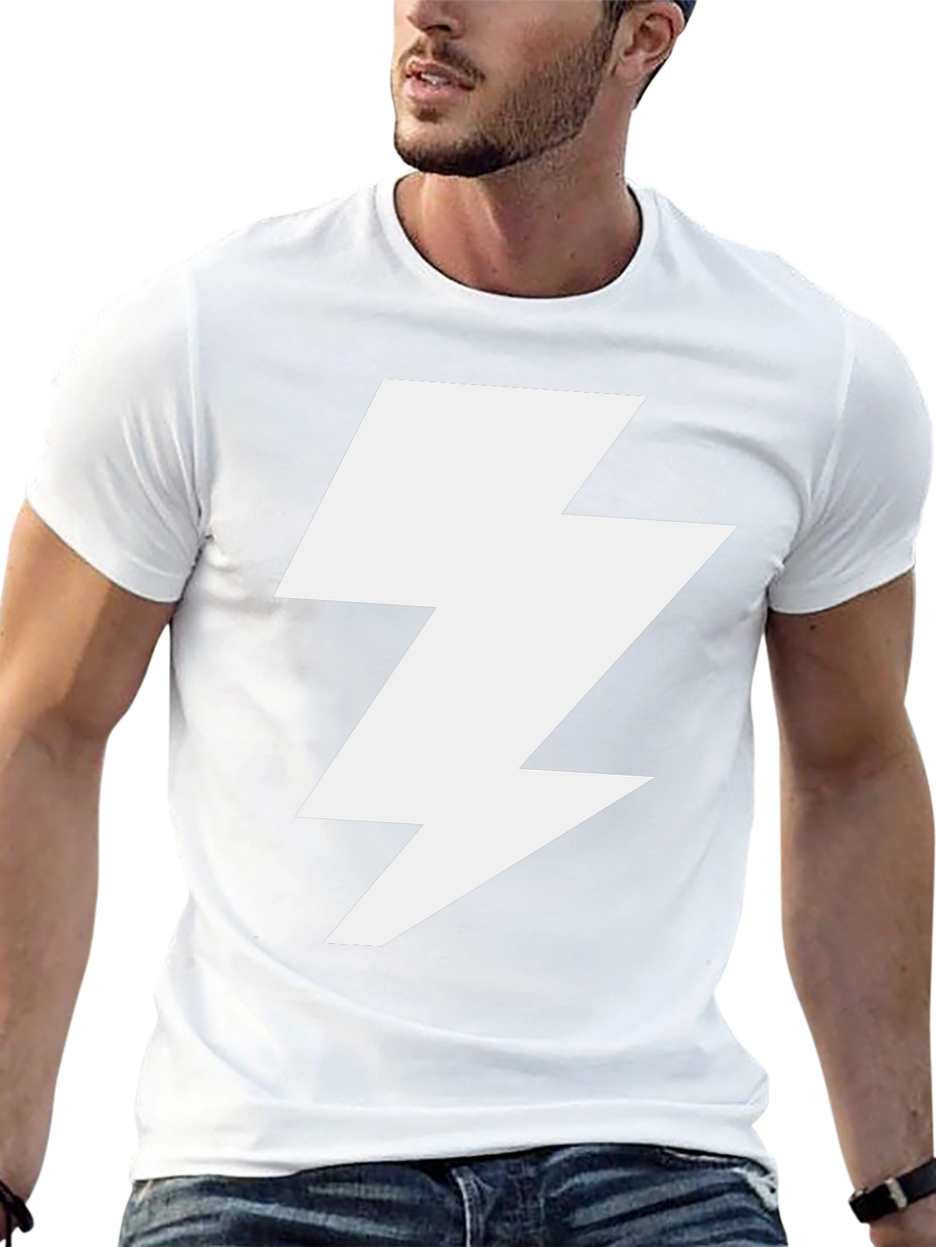 Lightning Bolt Graphic Tee - Bold Black T-Shirt