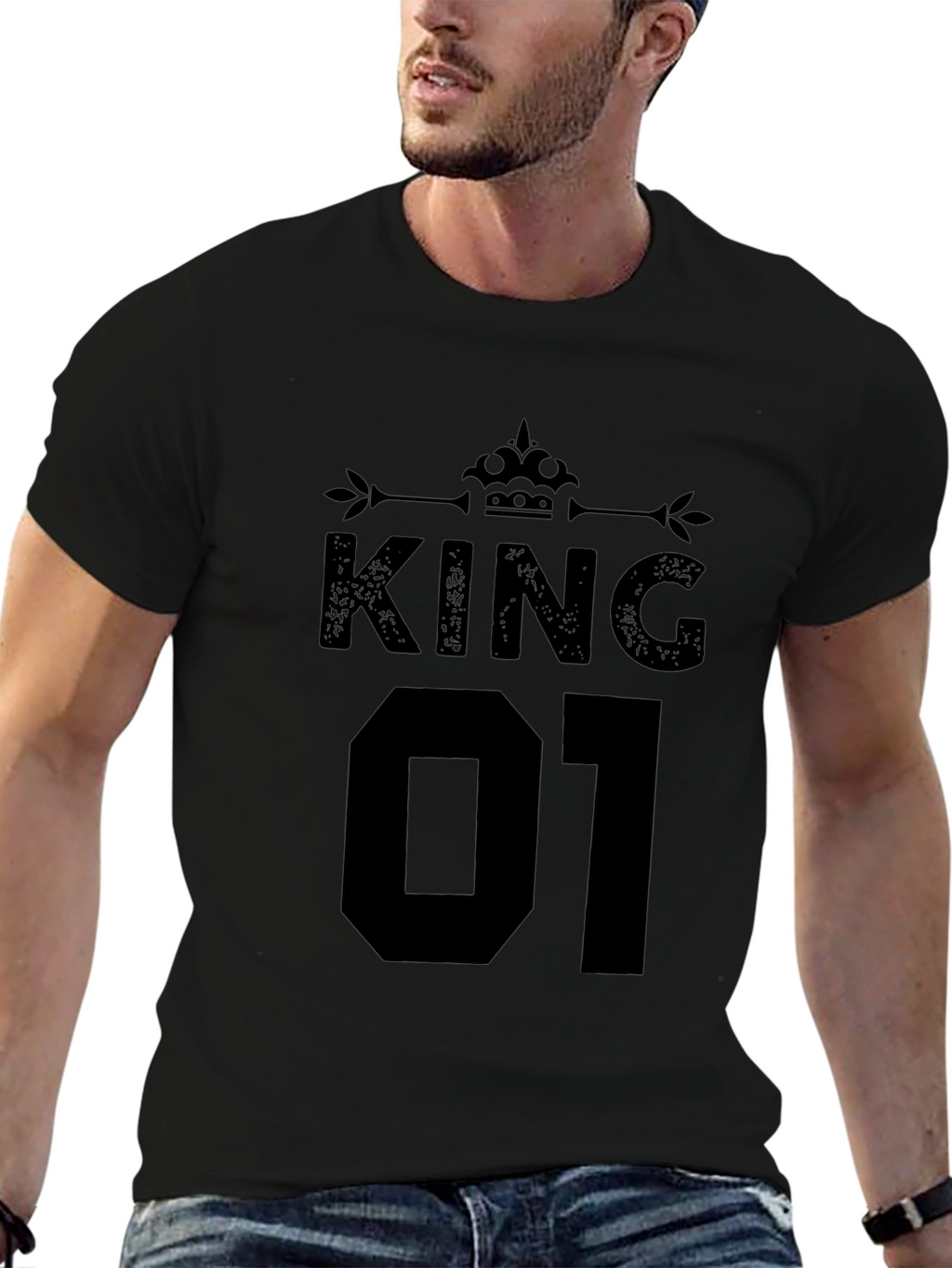 King 01 Graphic T-Shirt - Black