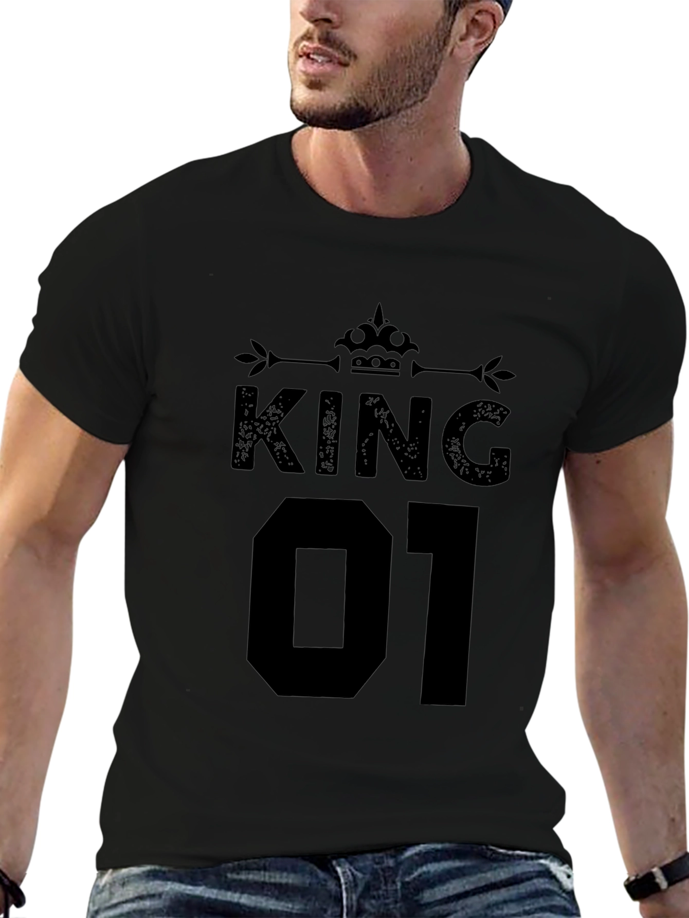 King 01 Graphic T-Shirt - Black