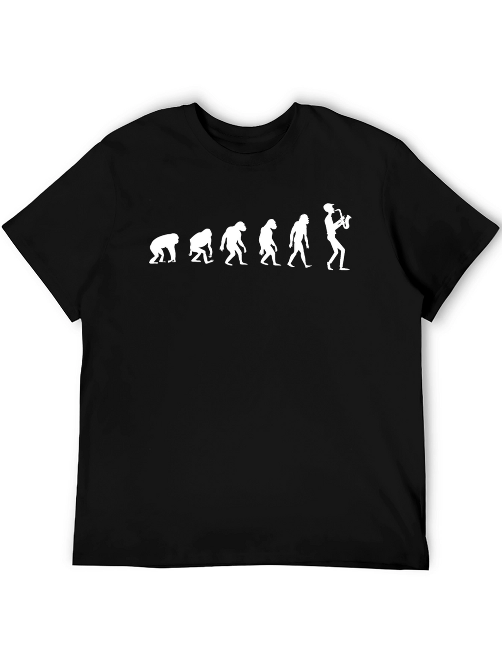 Evolution of Saxophone Player Black T-Shirt