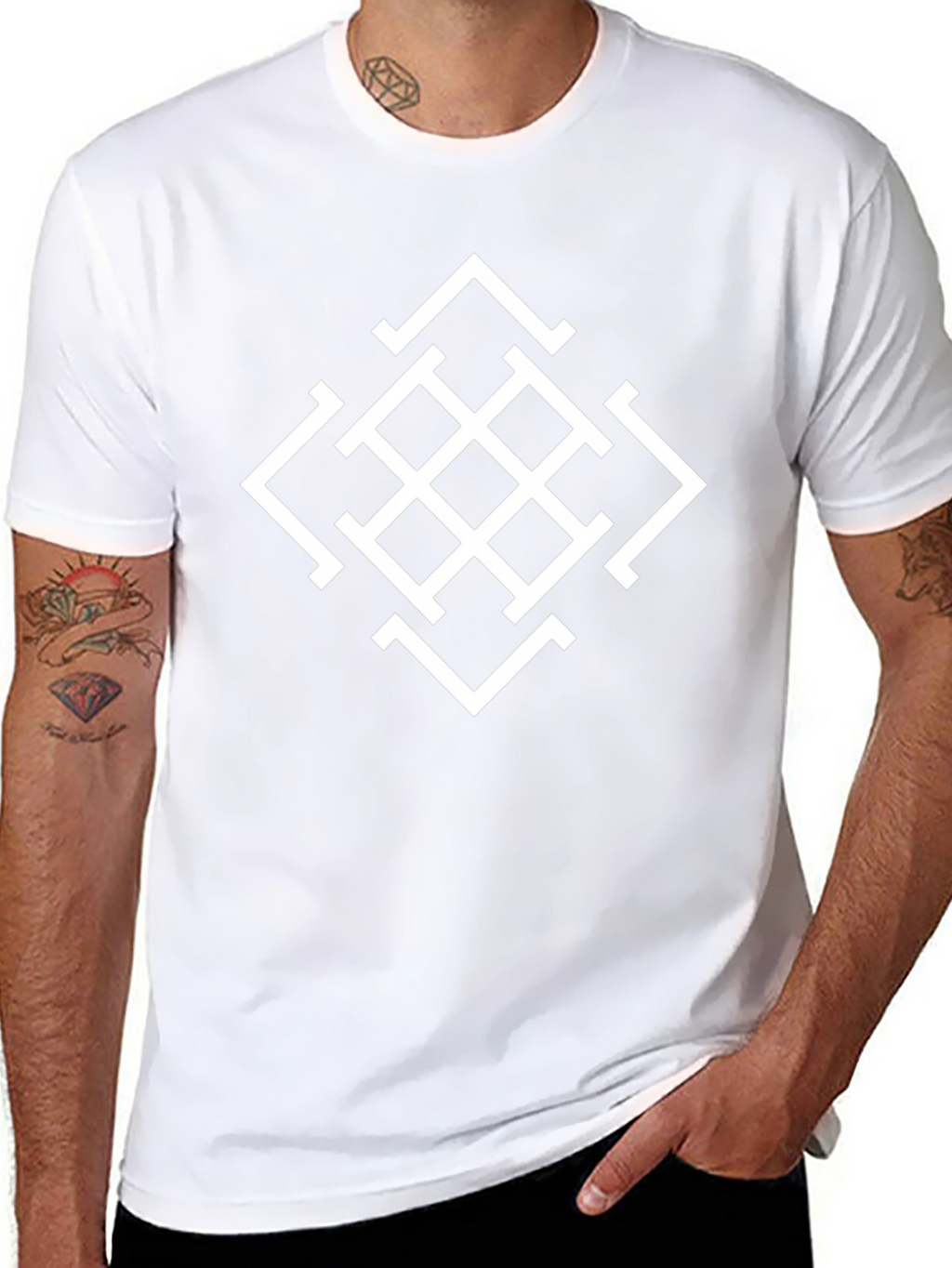 Geometric Pattern Black Tee