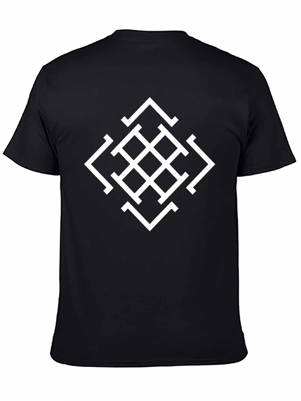 Geometric Pattern Black Tee