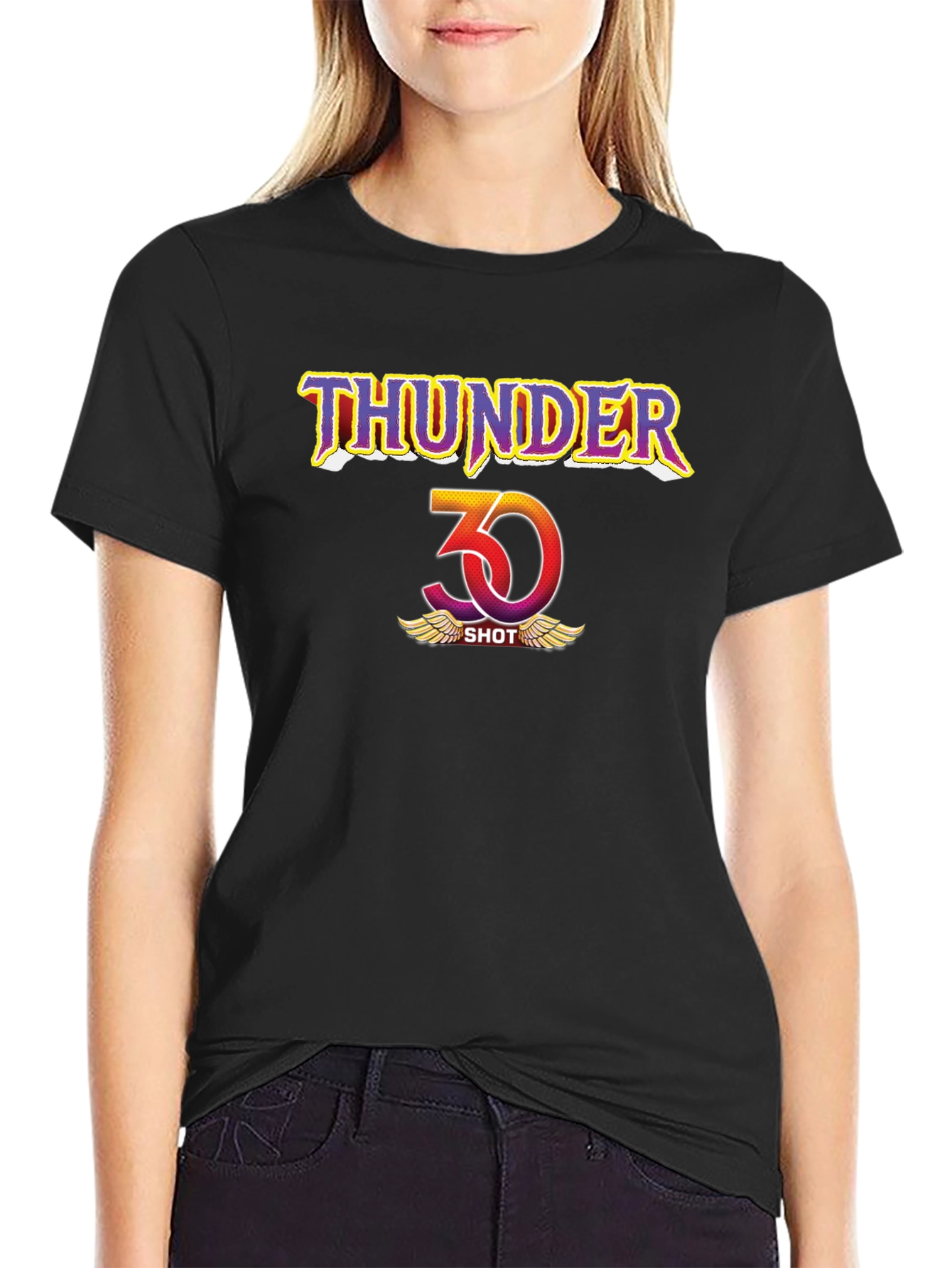Thunder 30 Shot Black Graphic Tee - Stylish Comfort