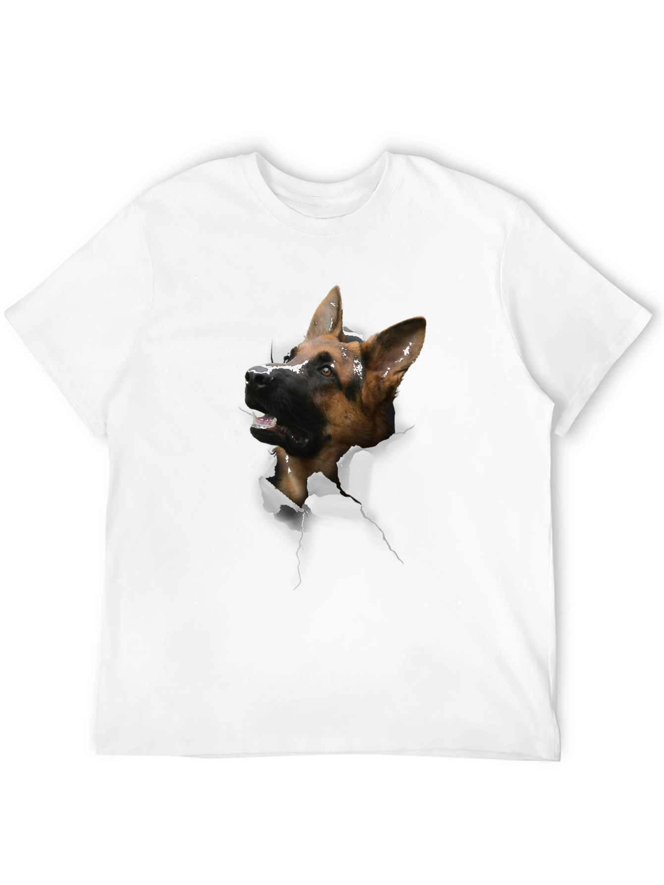 German Shepherd Dog Rip Tee - Novelty Graphic T-Shirt