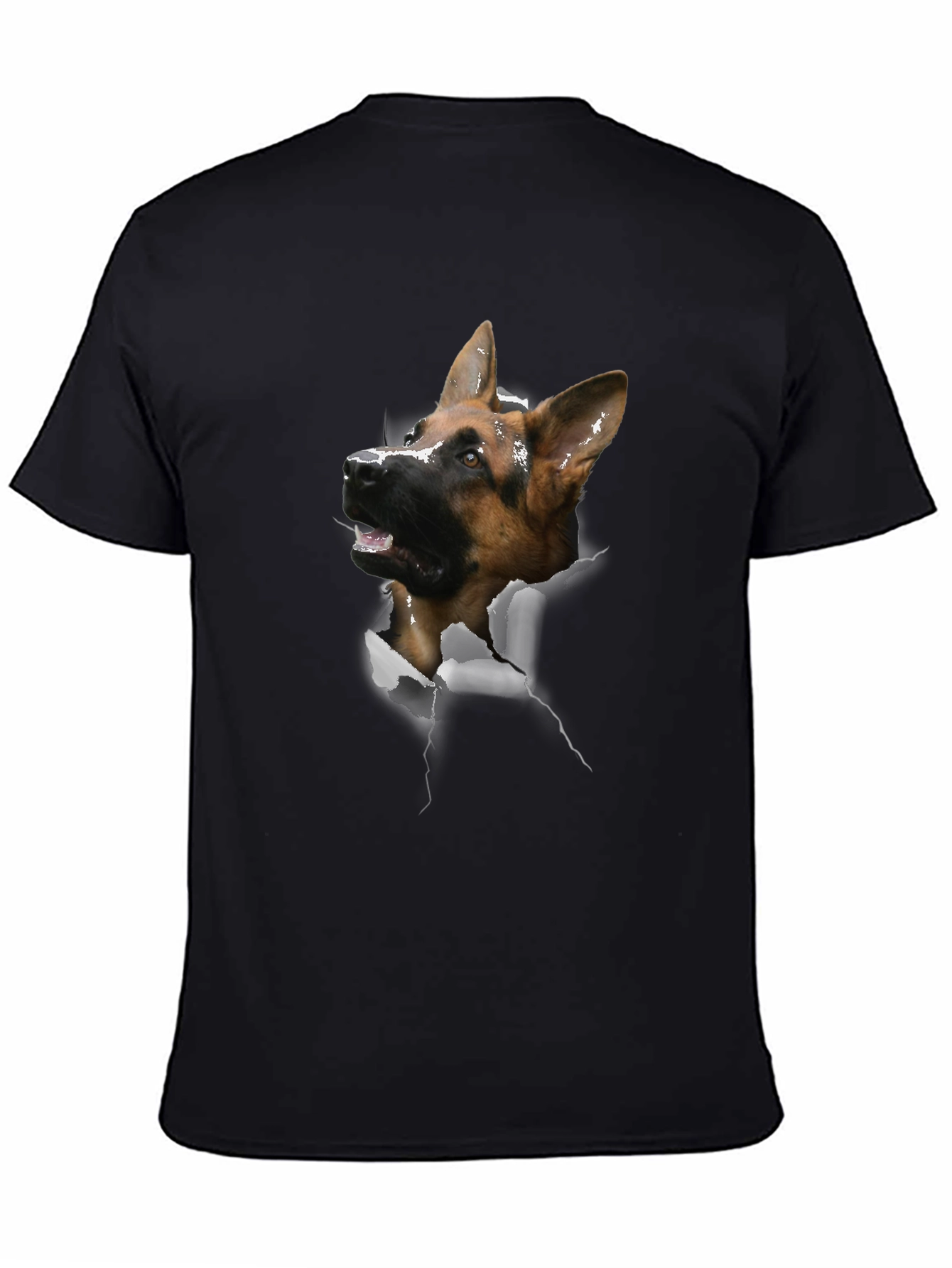 German Shepherd Dog Rip Tee - Novelty Graphic T-Shirt