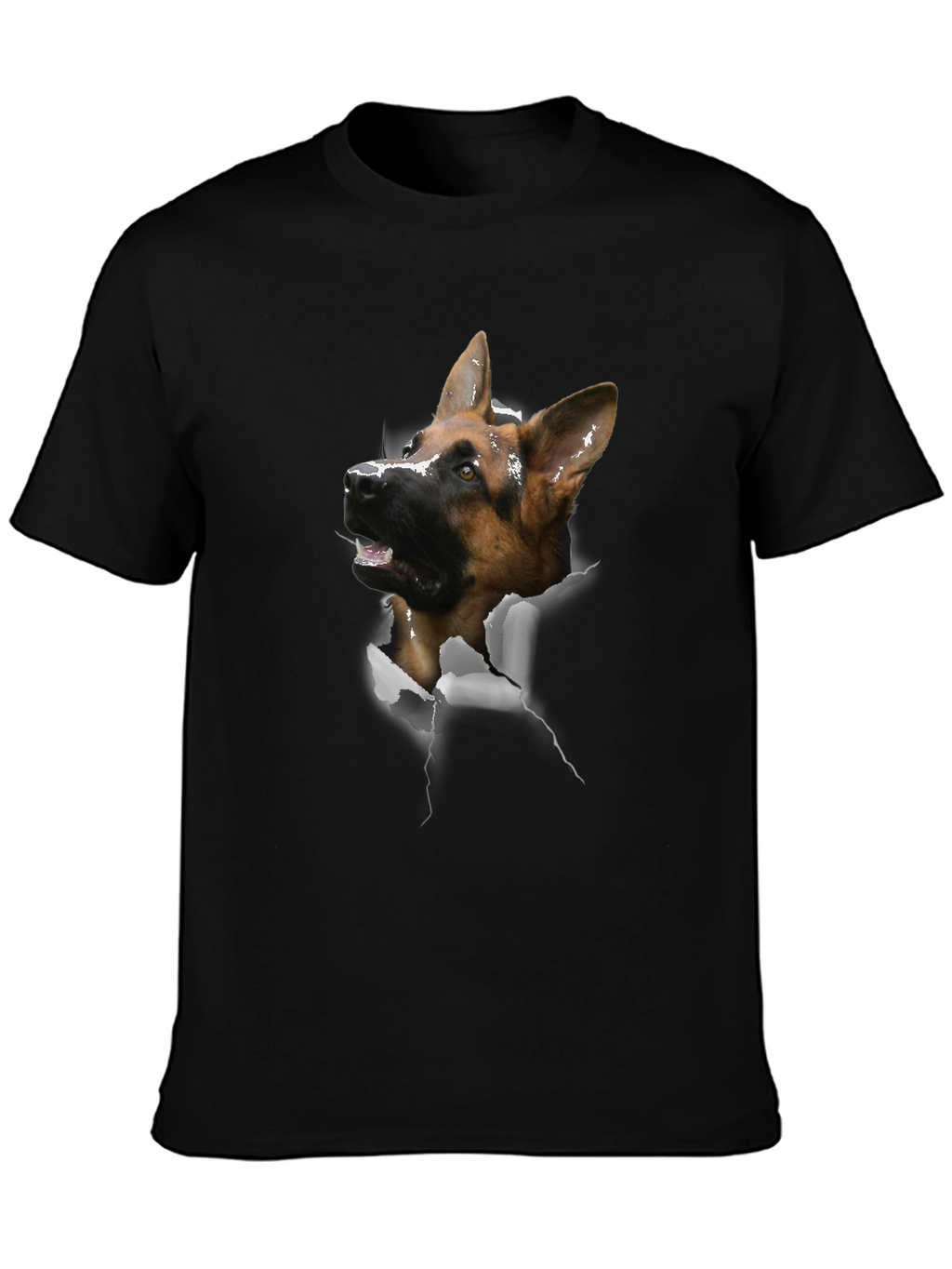 German Shepherd Dog Rip Tee - Novelty Graphic T-Shirt