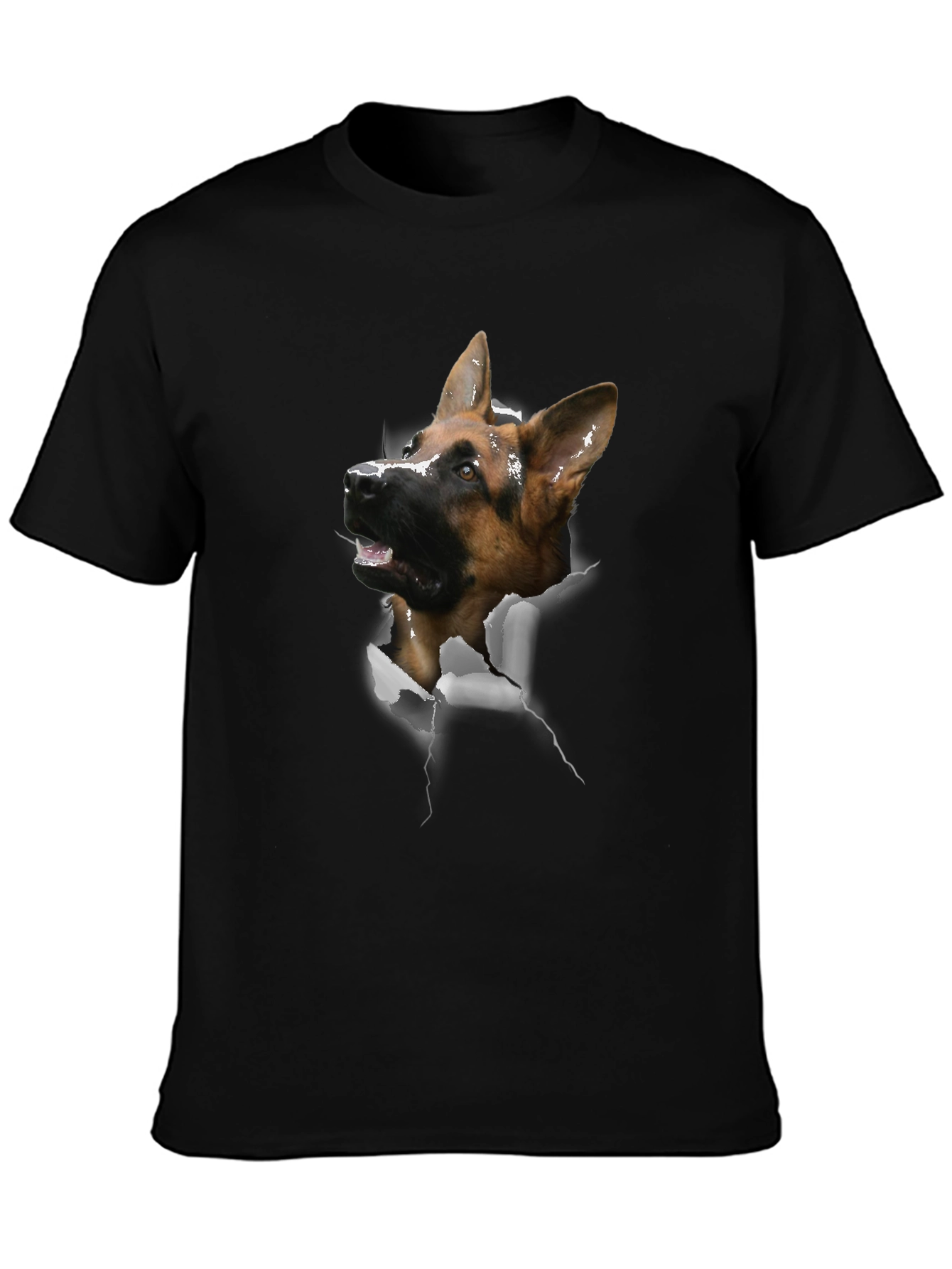German Shepherd Dog Rip Tee - Novelty Graphic T-Shirt