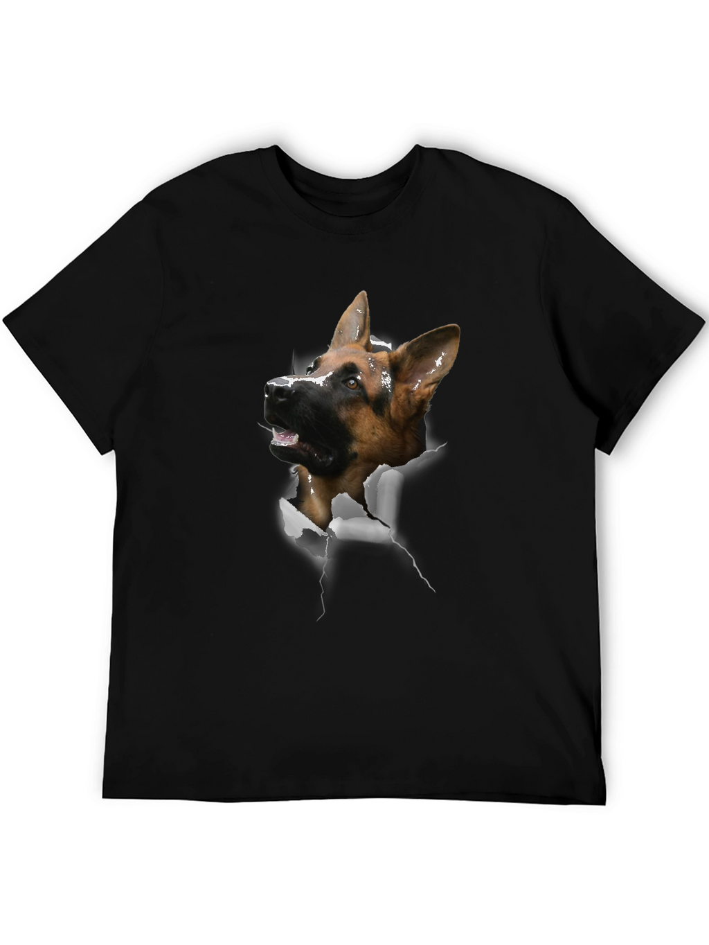 German Shepherd Dog Rip Tee - Novelty Graphic T-Shirt