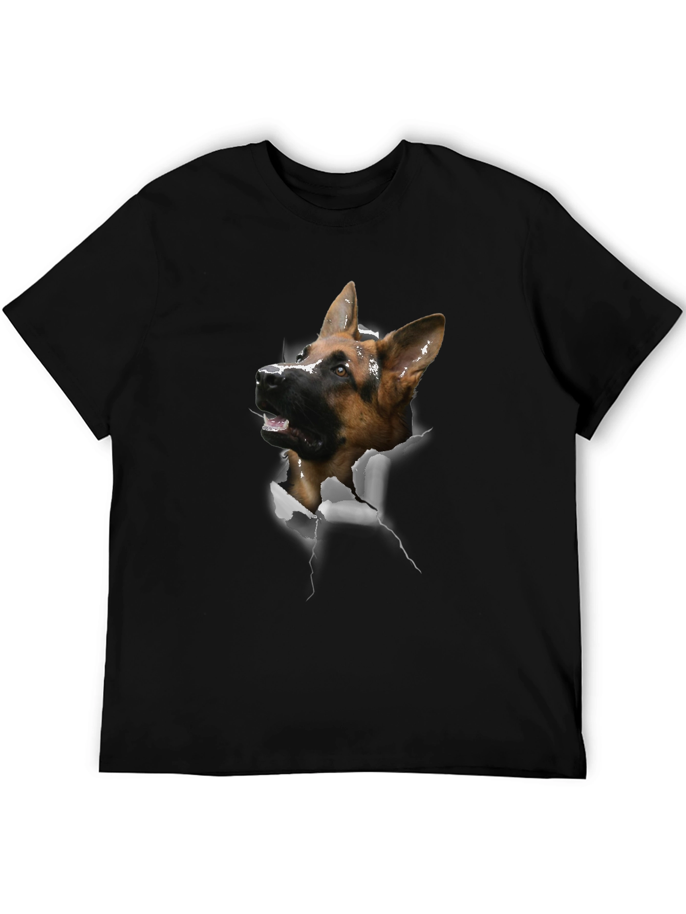 German Shepherd Dog Rip Tee - Novelty Graphic T-Shirt