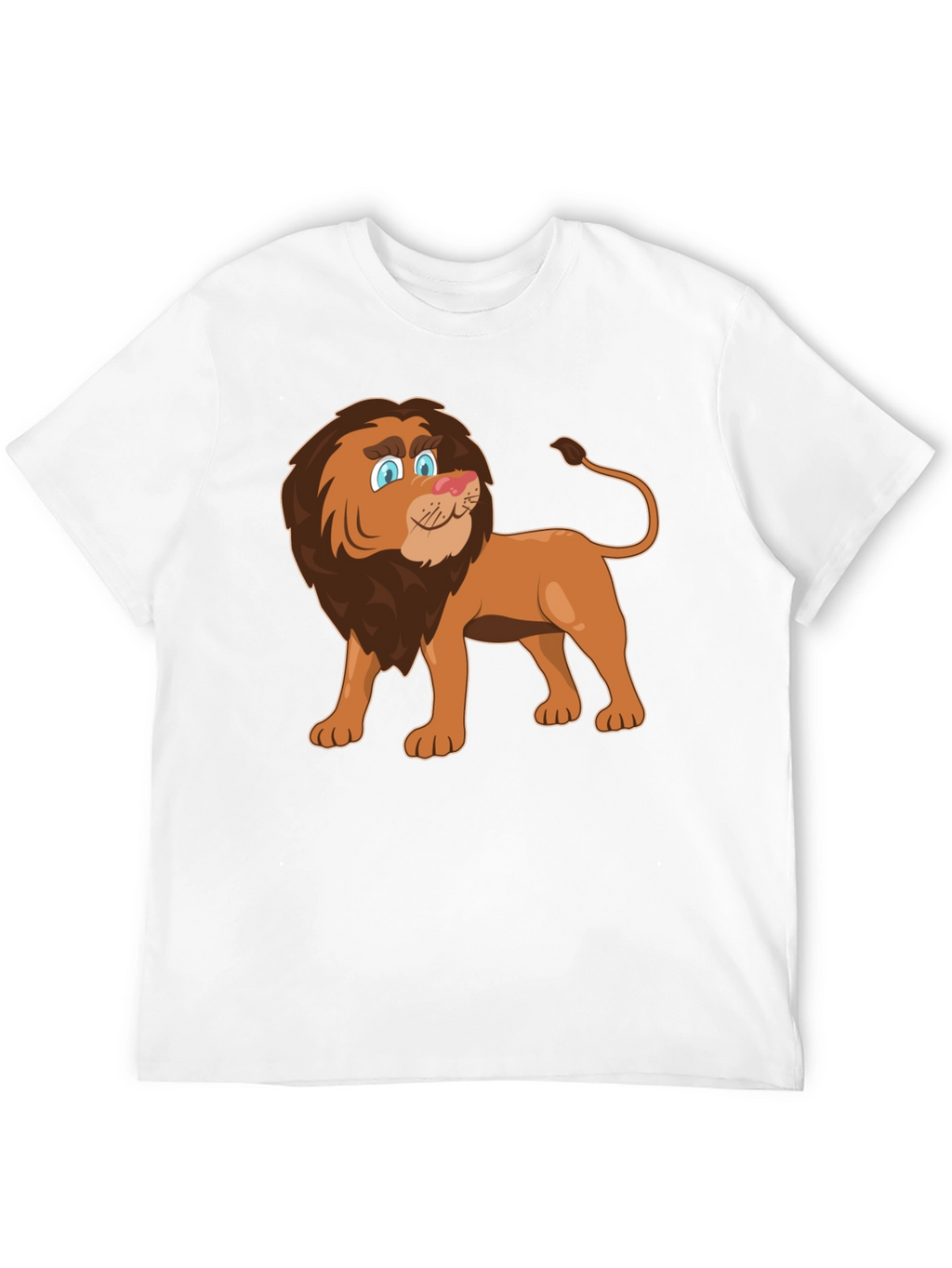 Lion Cartoon Graphic Tee - Black