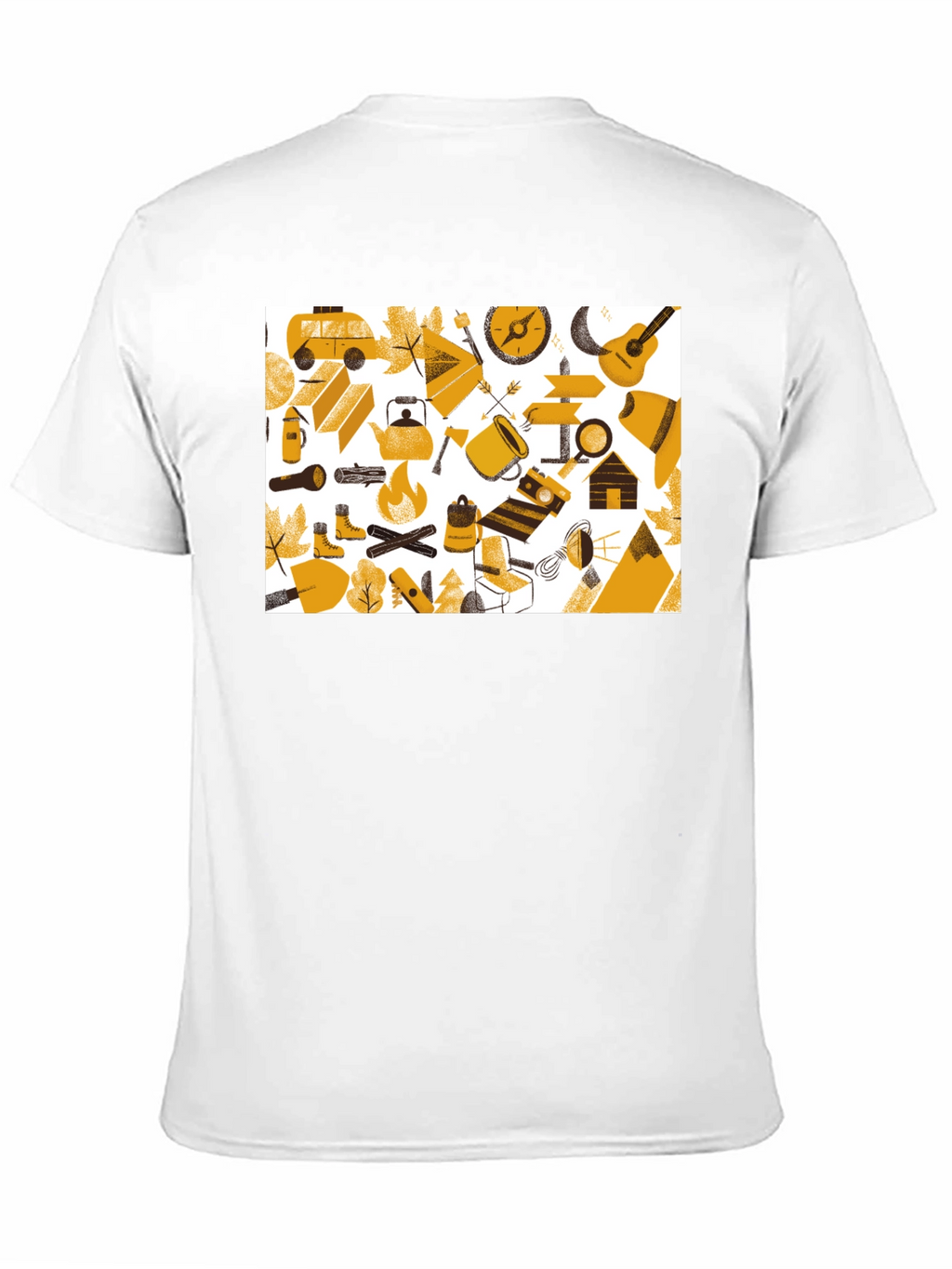Camping Adventure Graphic Tee - Black Cotton Shirt