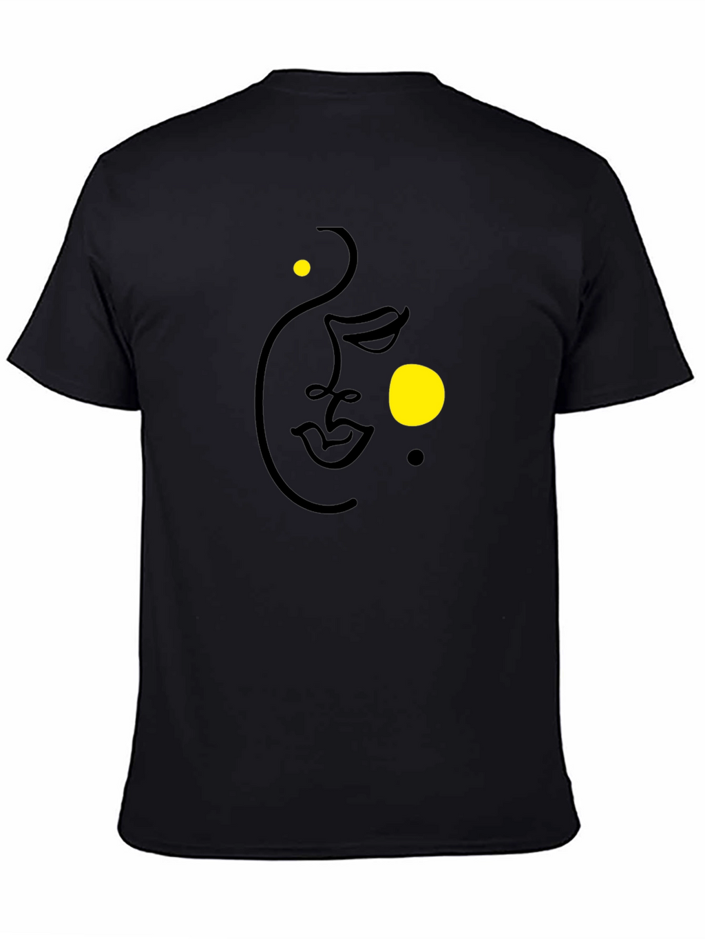 Abstract Face Black Graphic Tee