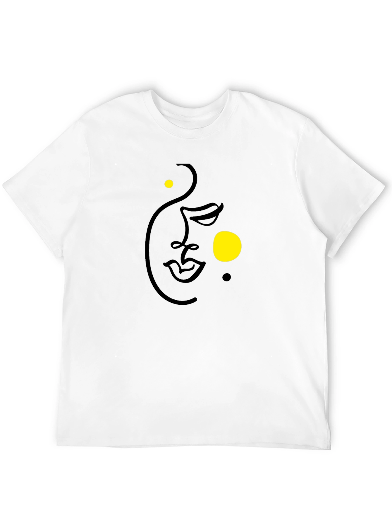 Abstract Face Black Graphic Tee