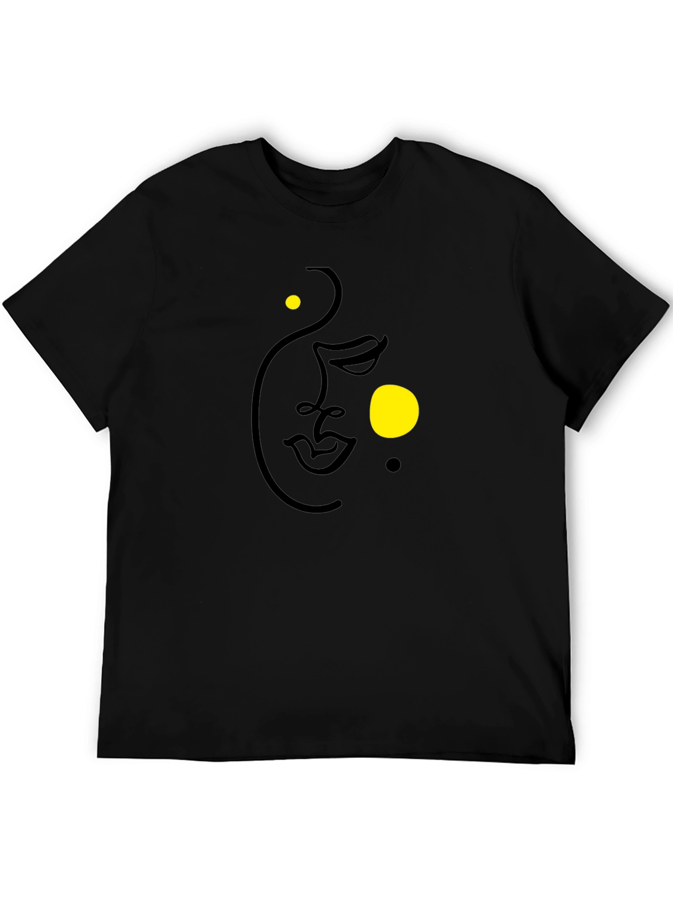 Abstract Face Black Graphic Tee