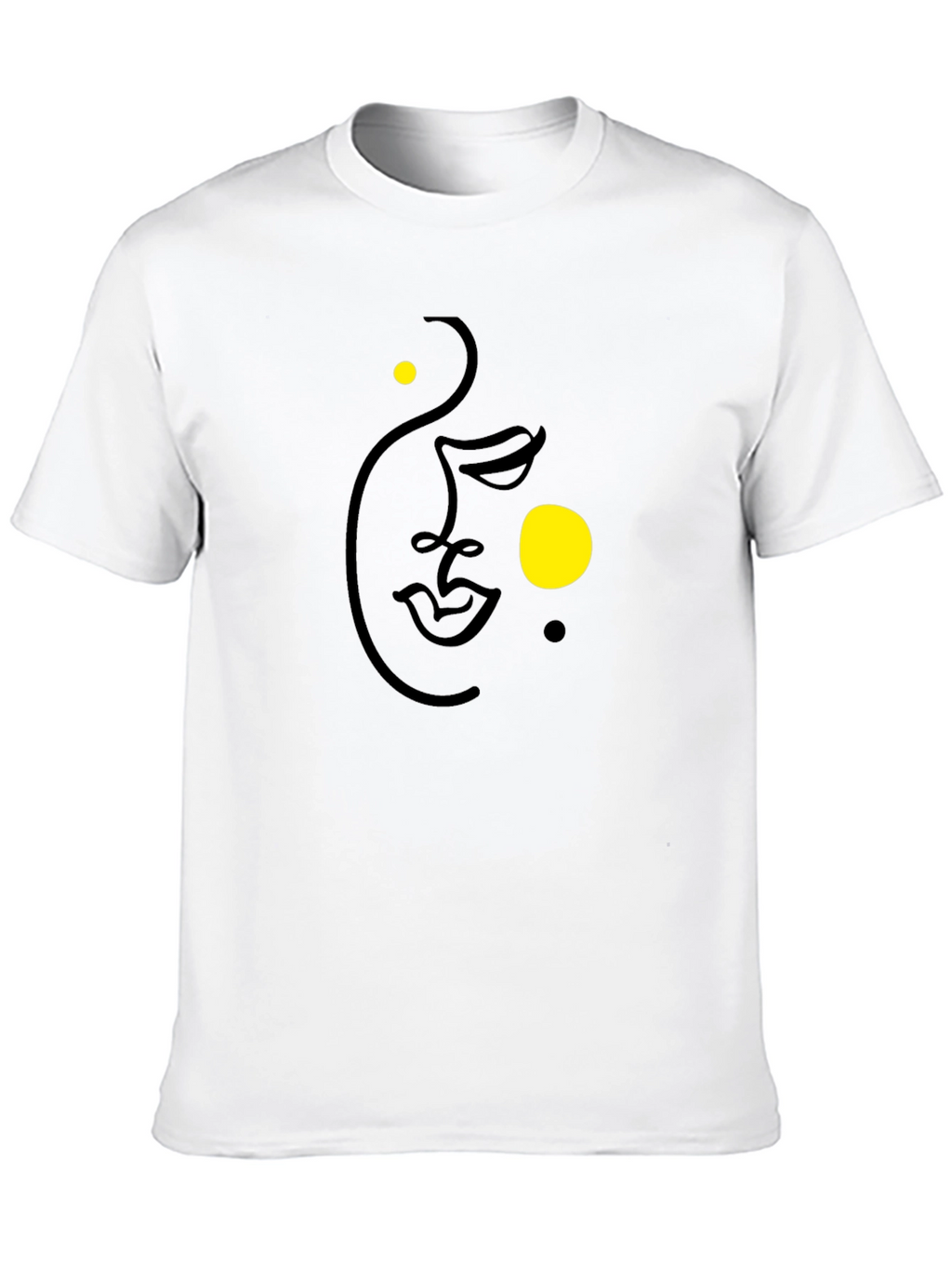 Abstract Face Black Graphic Tee