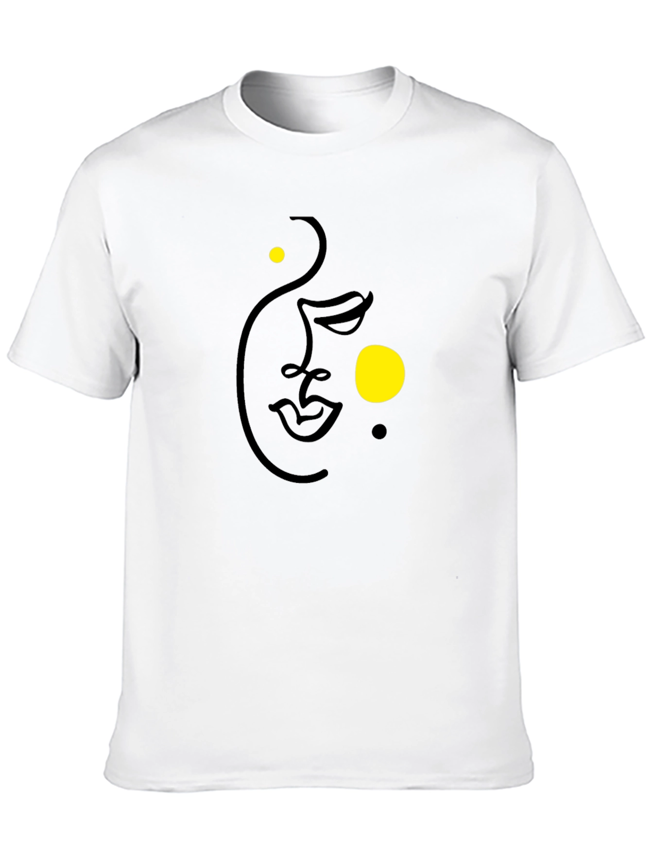 Abstract Face Black Graphic Tee