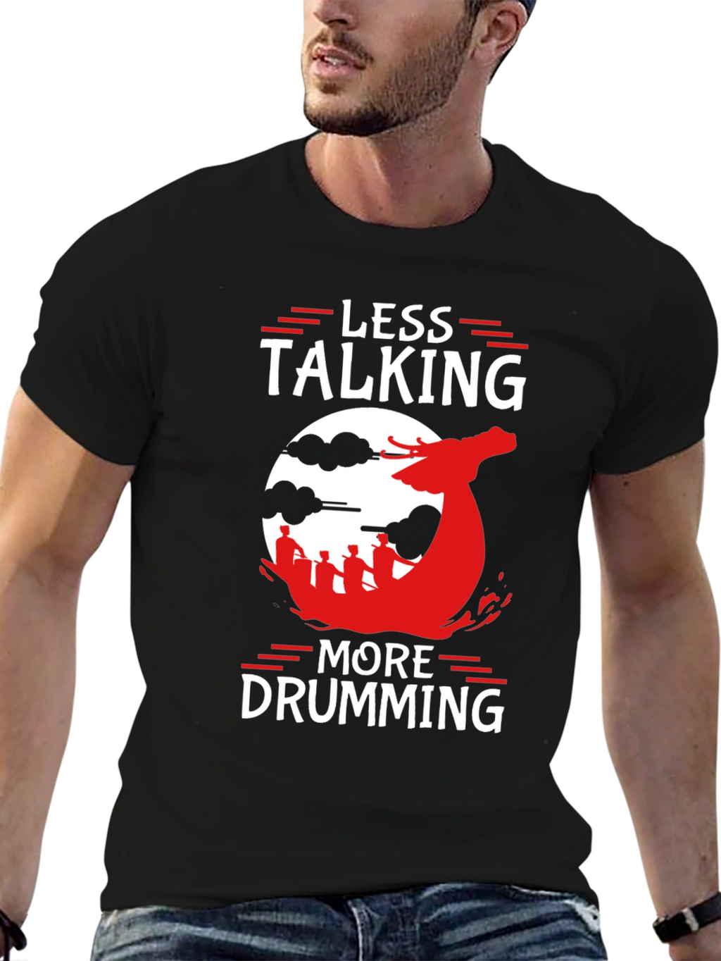 Less Talking More Drumming Graphic T-Shirt