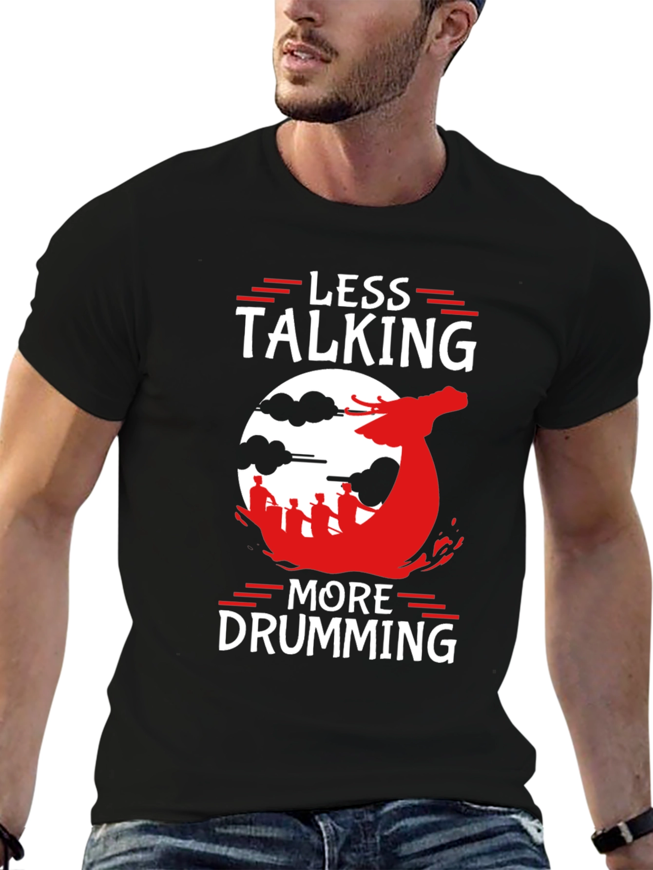 Less Talking More Drumming Graphic T-Shirt