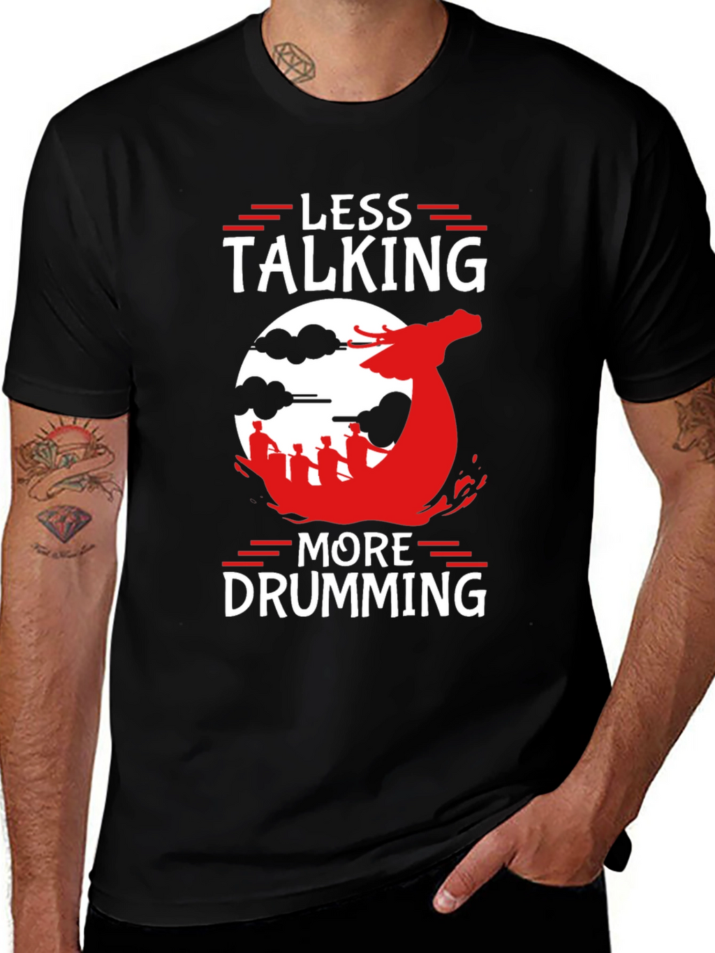 Less Talking More Drumming Graphic T-Shirt