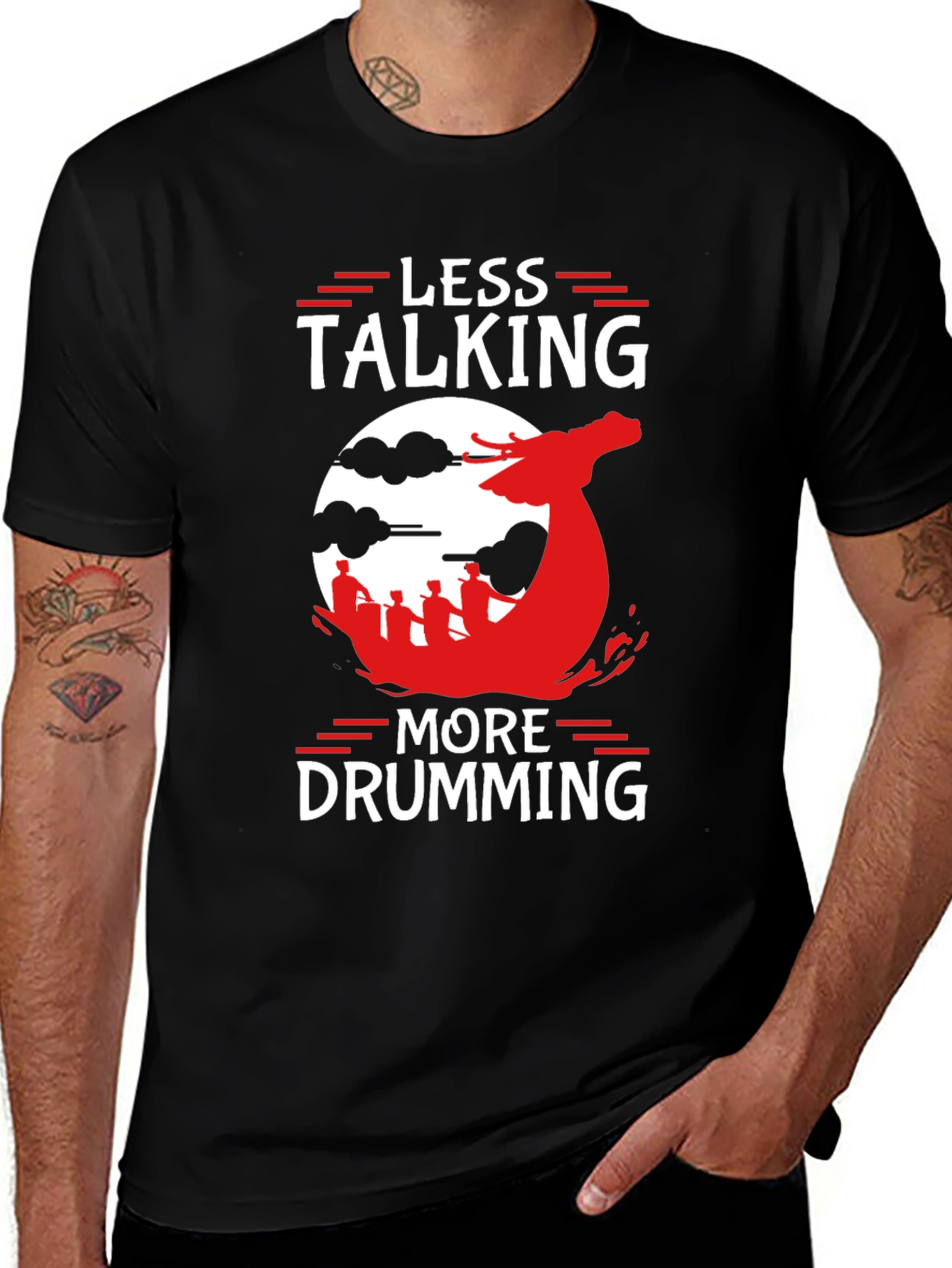 Less Talking More Drumming Graphic T-Shirt