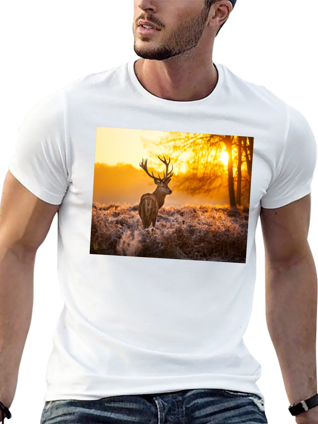 Deer Sunset Graphic Tee