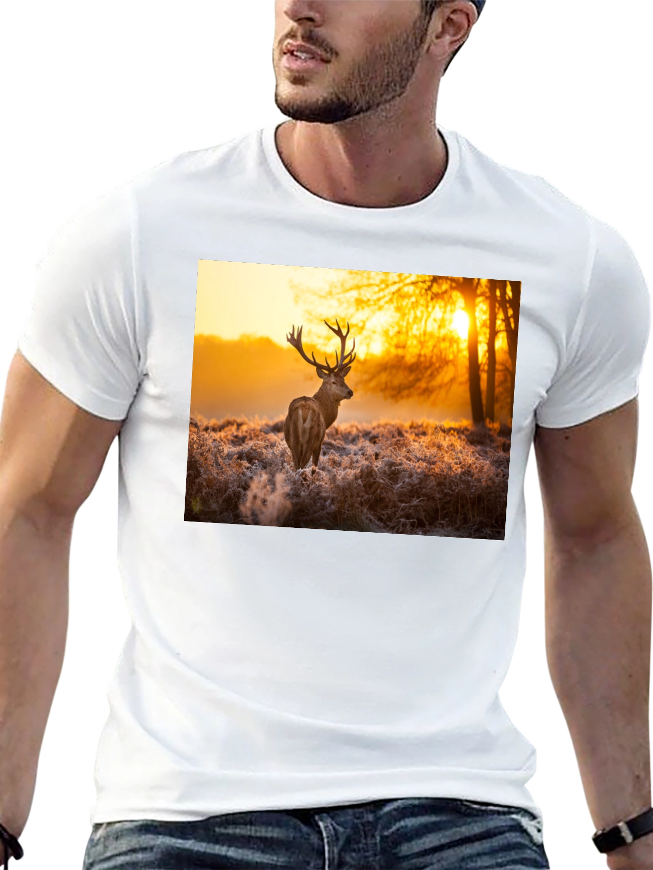 Deer Sunset Graphic Tee