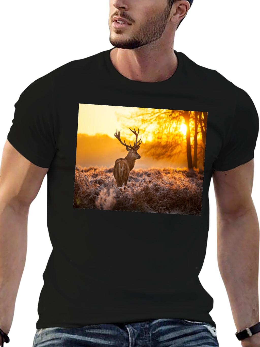 Deer Sunset Graphic Tee