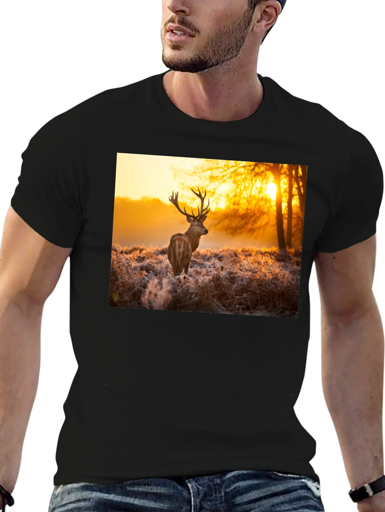 Deer Sunset Graphic Tee