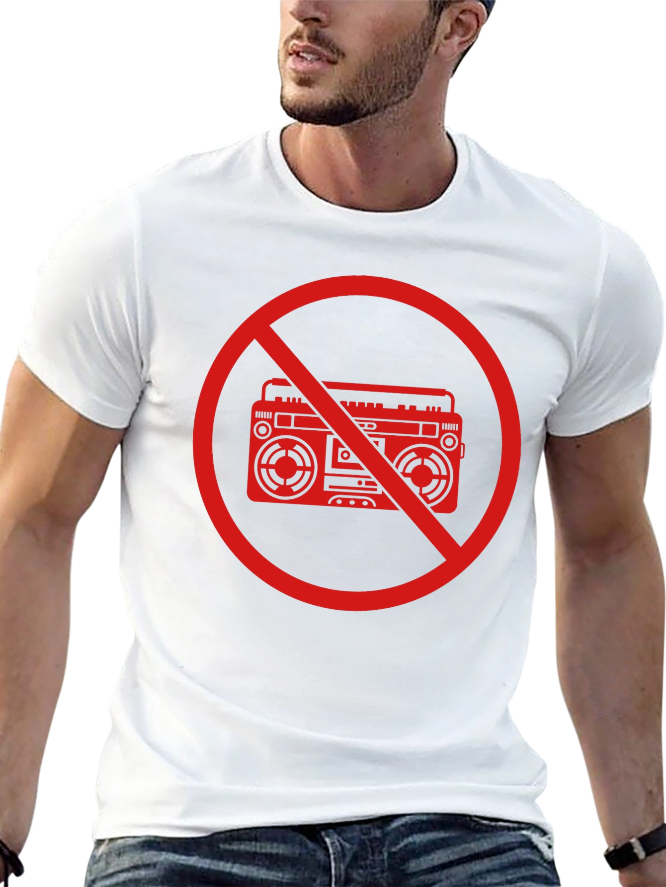 No Boombox Graphic T-Shirt - Bold Statement Tee
