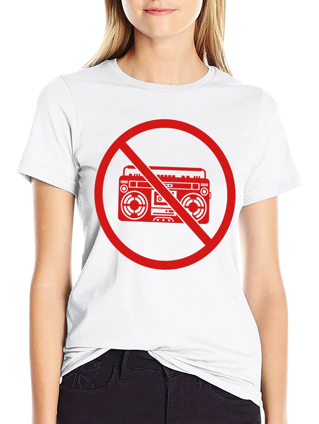 No Boombox Graphic T-Shirt - Bold Statement Tee