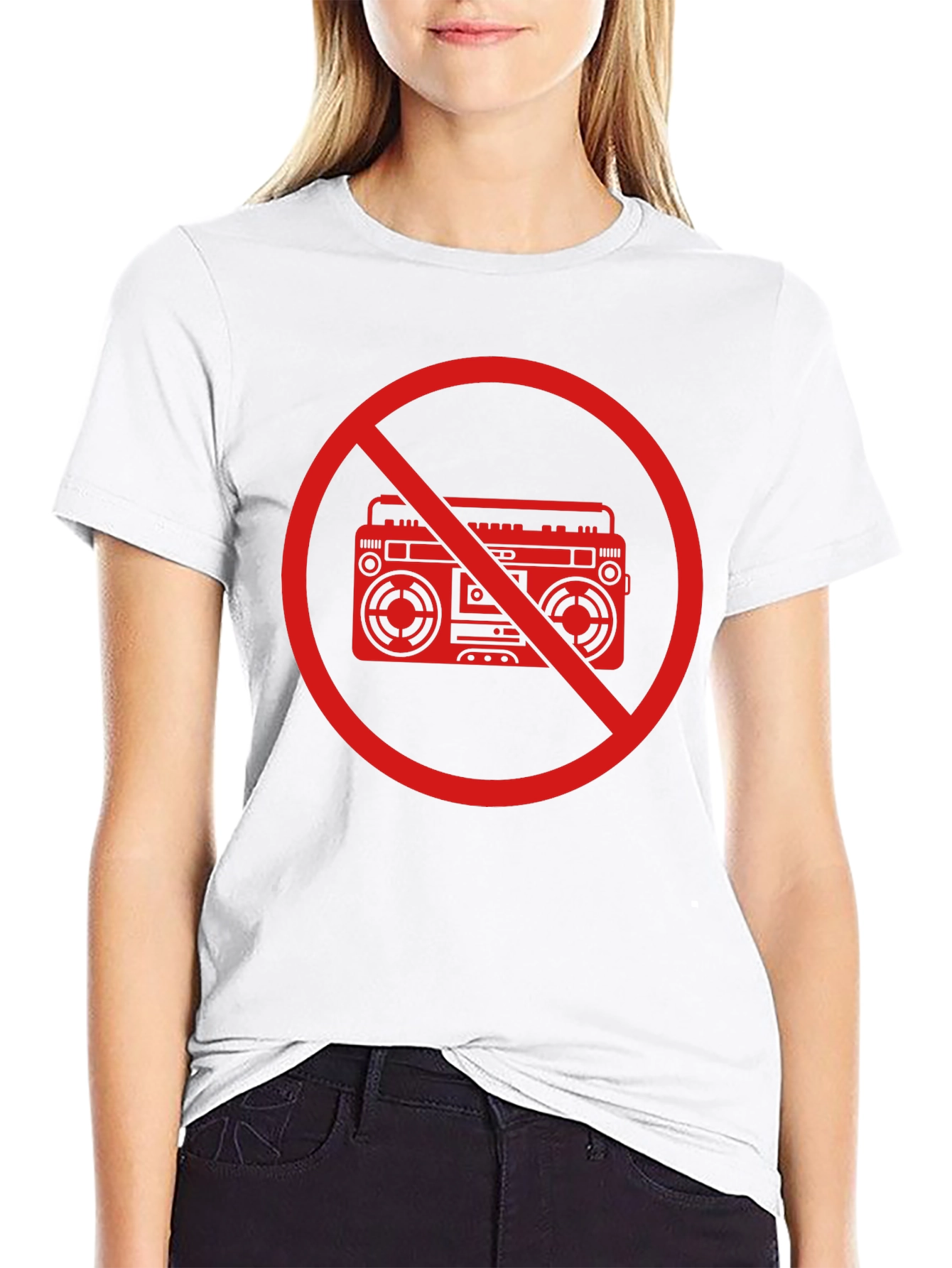 No Boombox Graphic T-Shirt - Bold Statement Tee