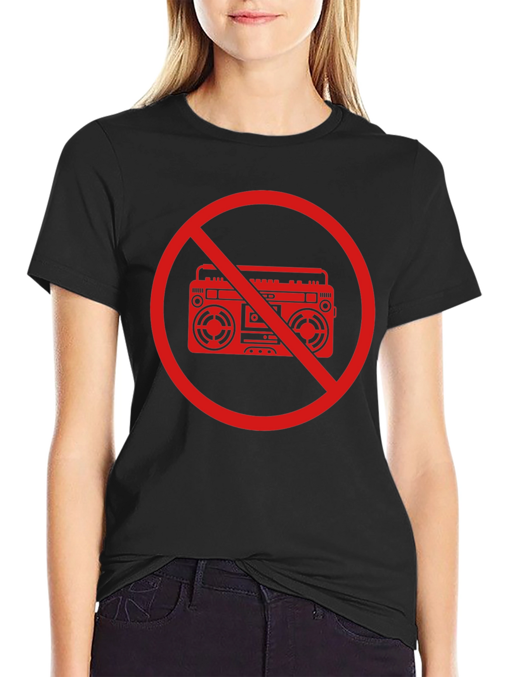 No Boombox Graphic T-Shirt - Bold Statement Tee