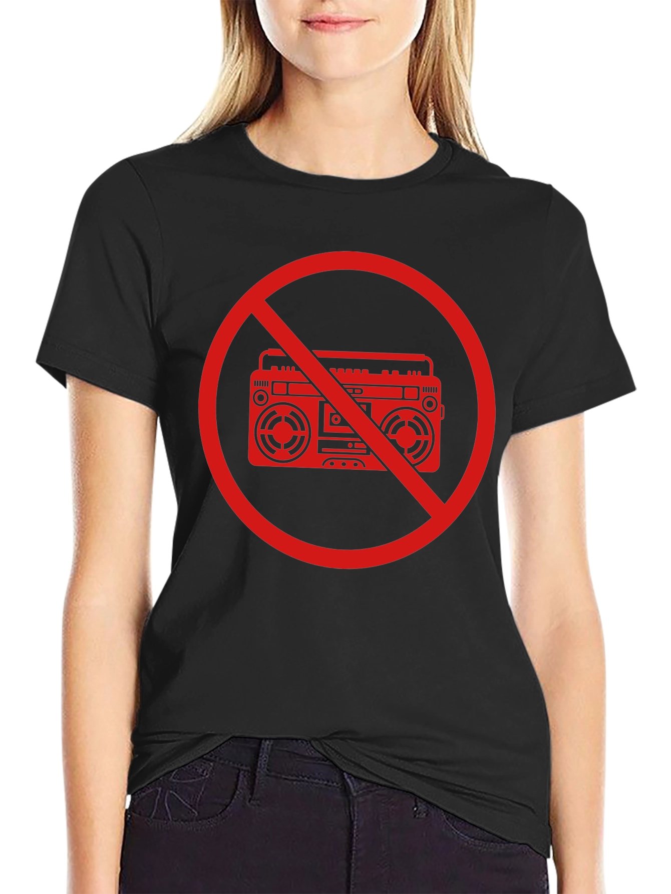 No Boombox Graphic T-Shirt - Bold Statement Tee