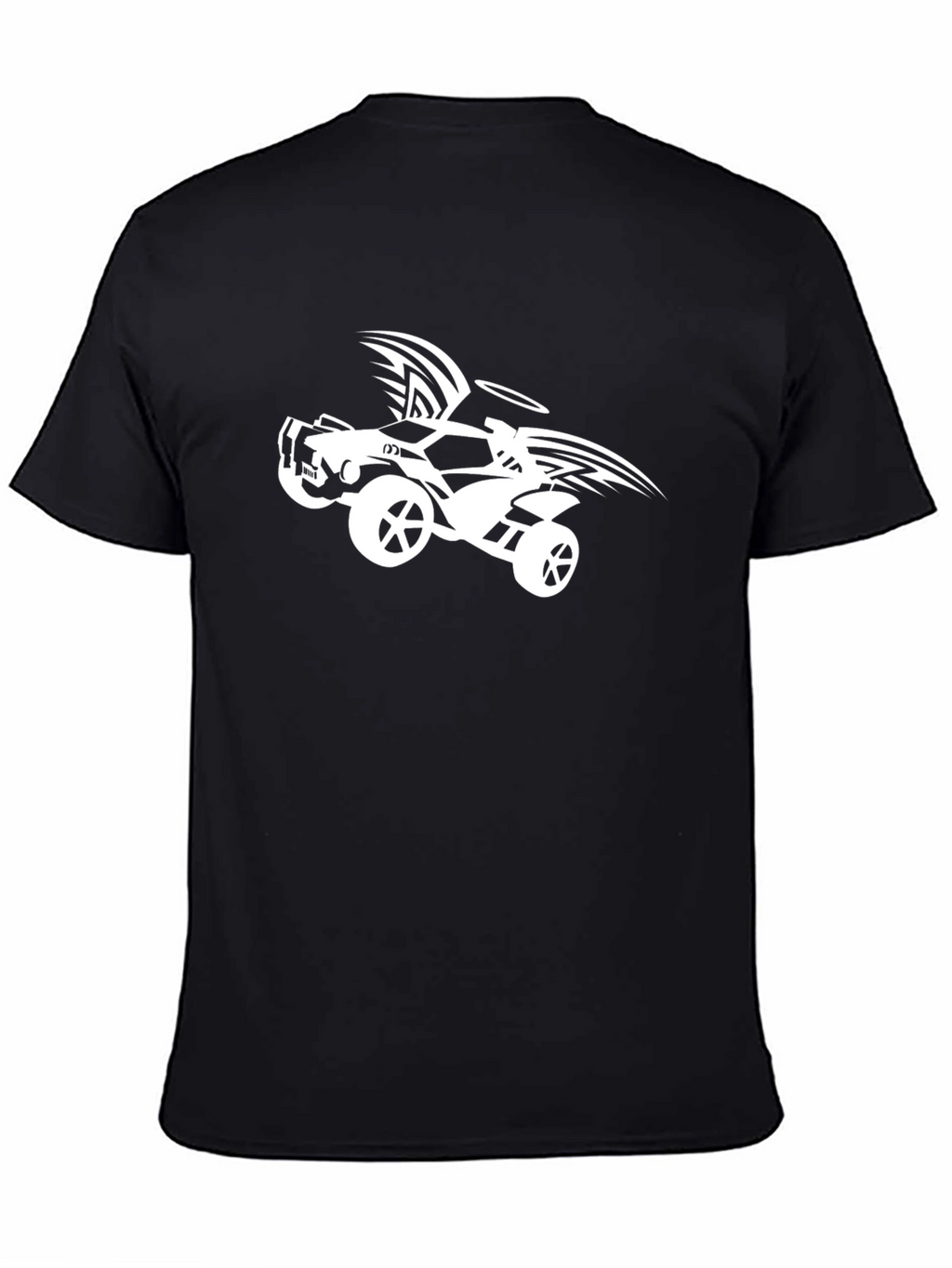 Black T-Shirt with Winged Car Graphic