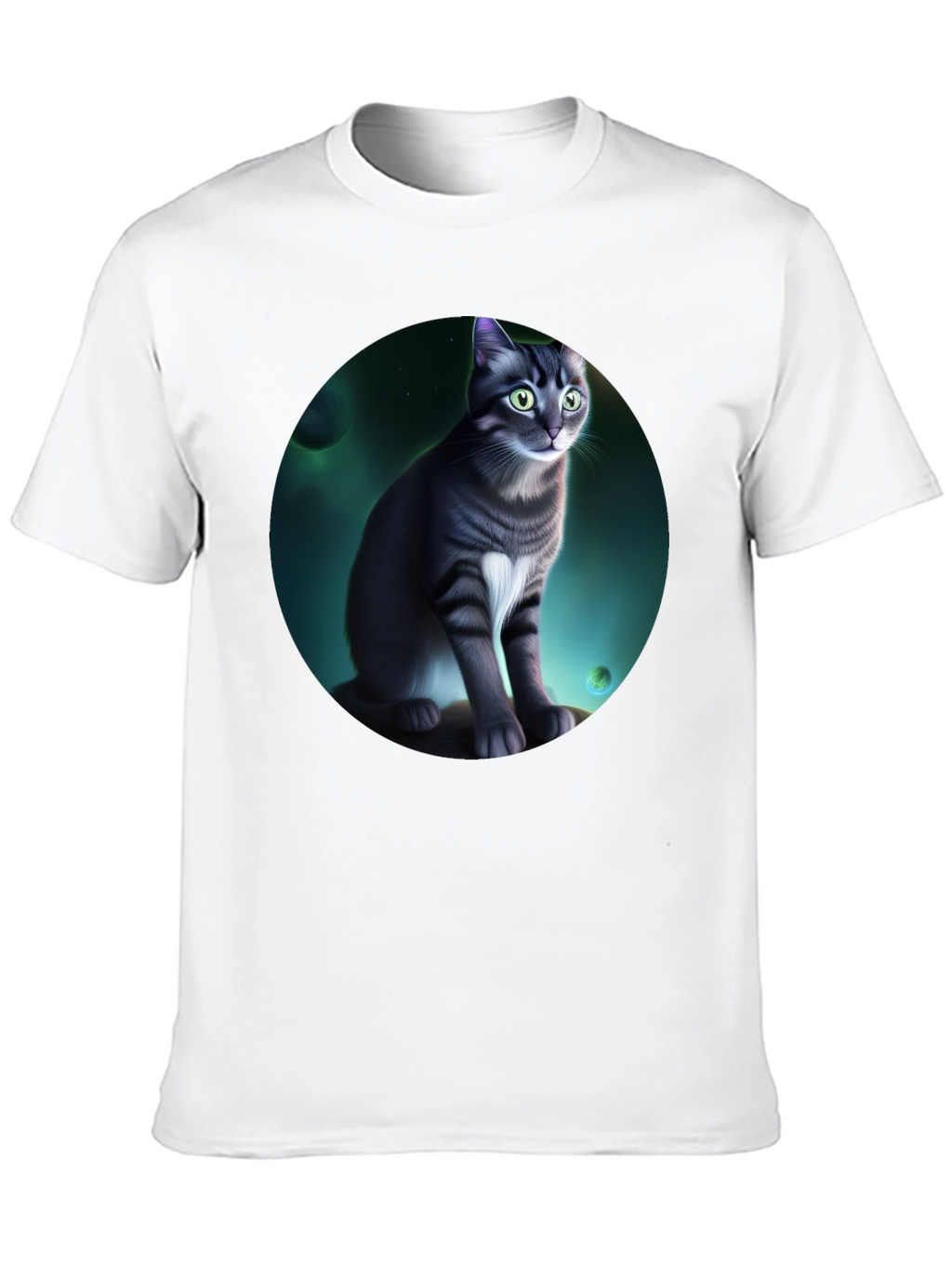 Cosmic Cat Graphic Black T-Shirt