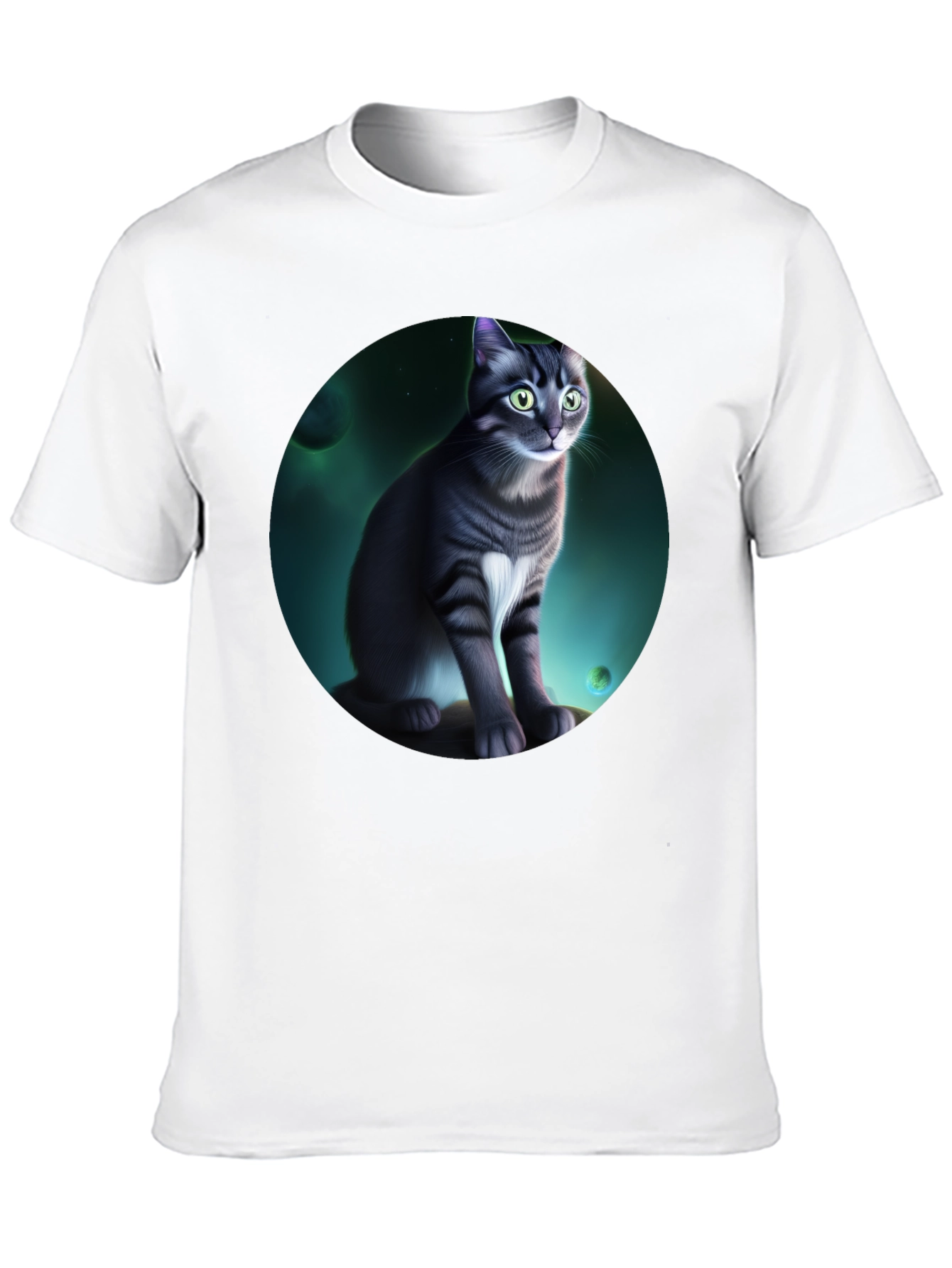 Cosmic Cat Graphic Black T-Shirt