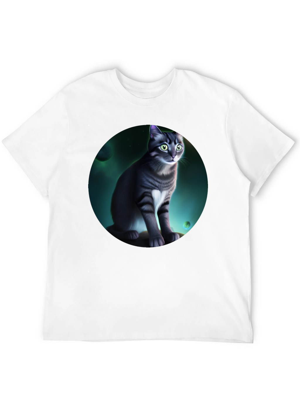 Cosmic Cat Graphic Black T-Shirt