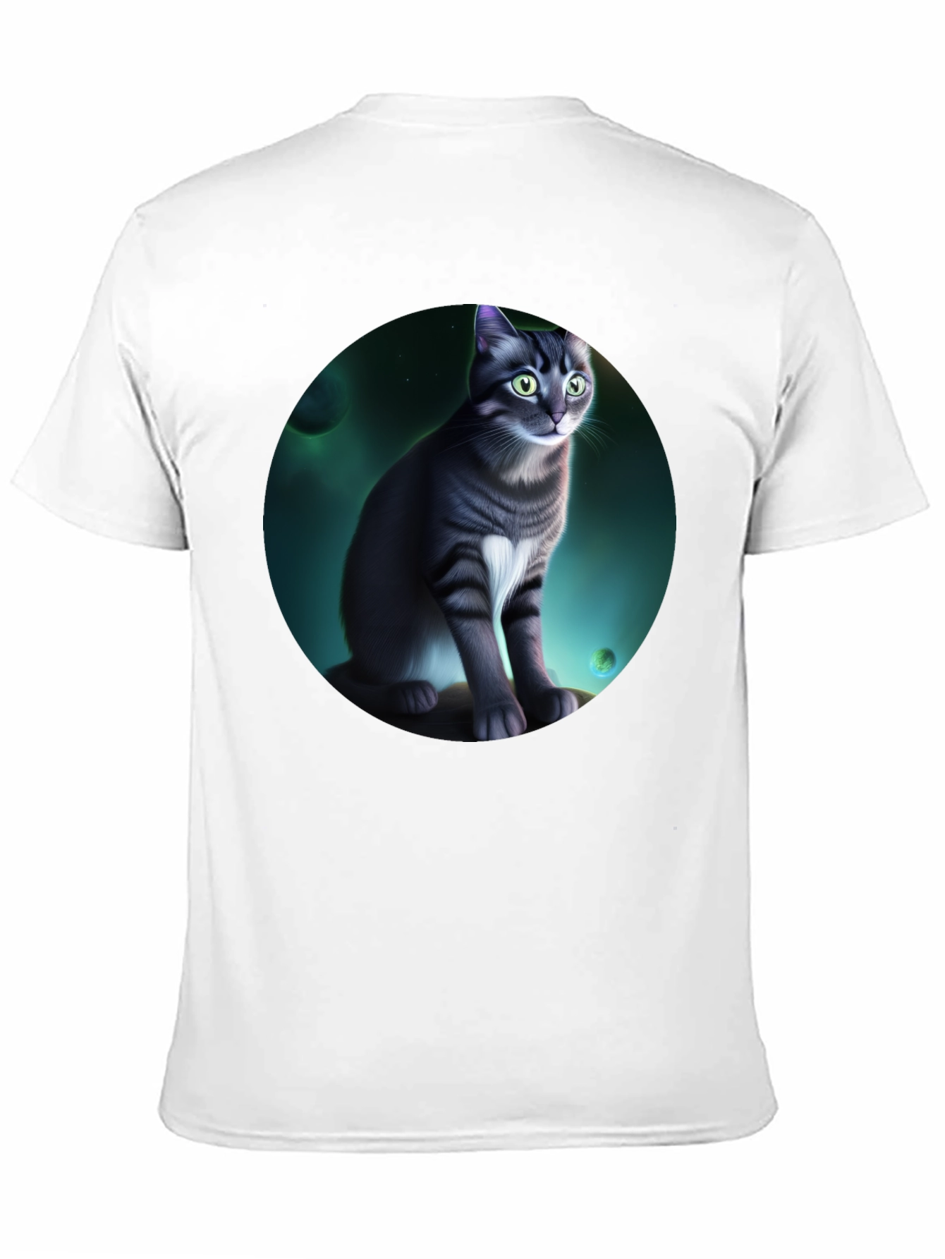 Cosmic Cat Graphic Black T-Shirt