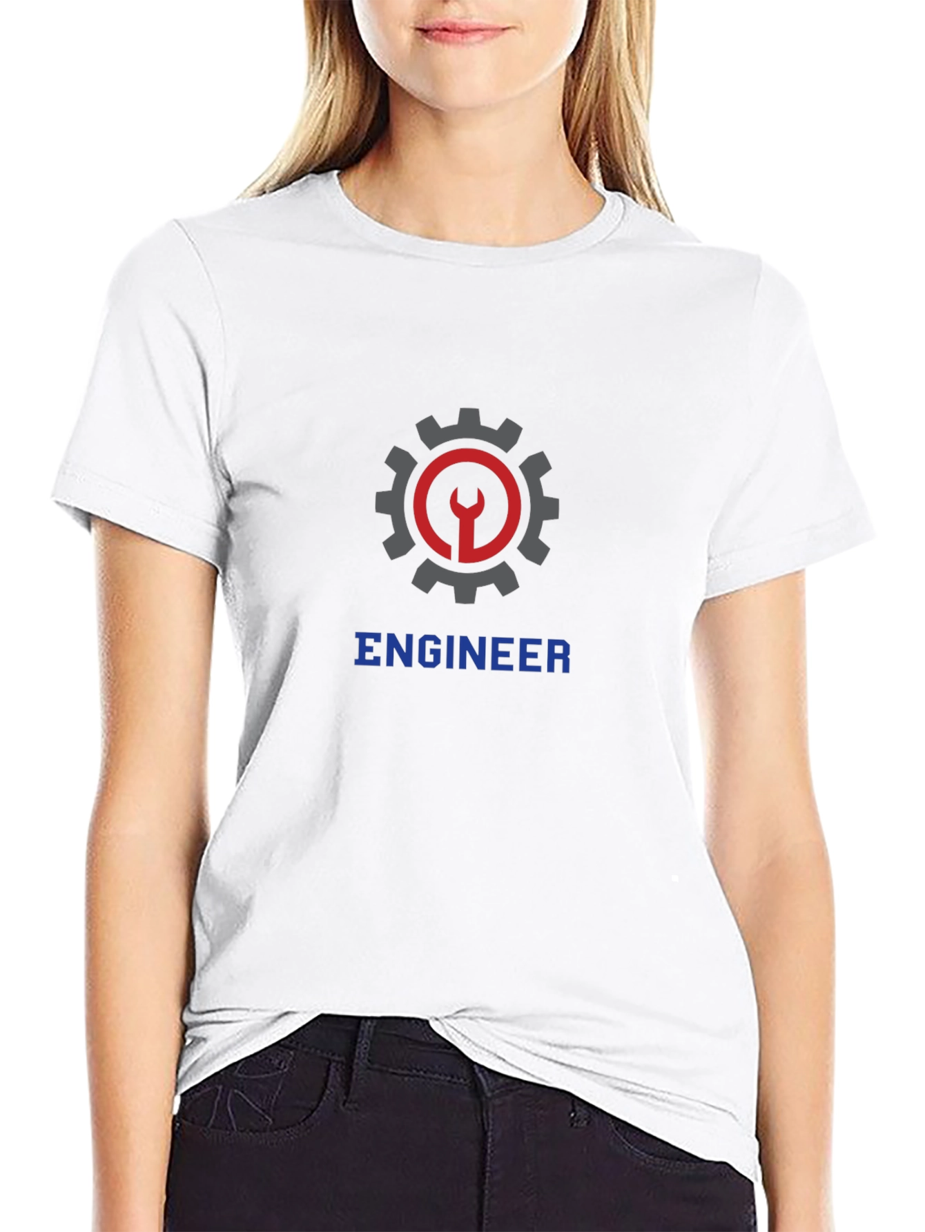 Engineer Graphic T-Shirt - Black Crew Neck