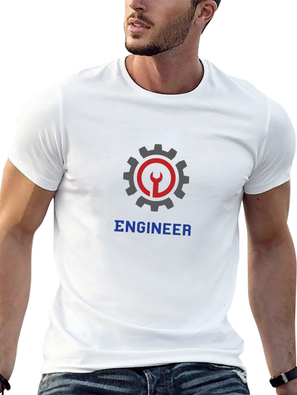 Engineer Graphic T-Shirt - Black Crew Neck