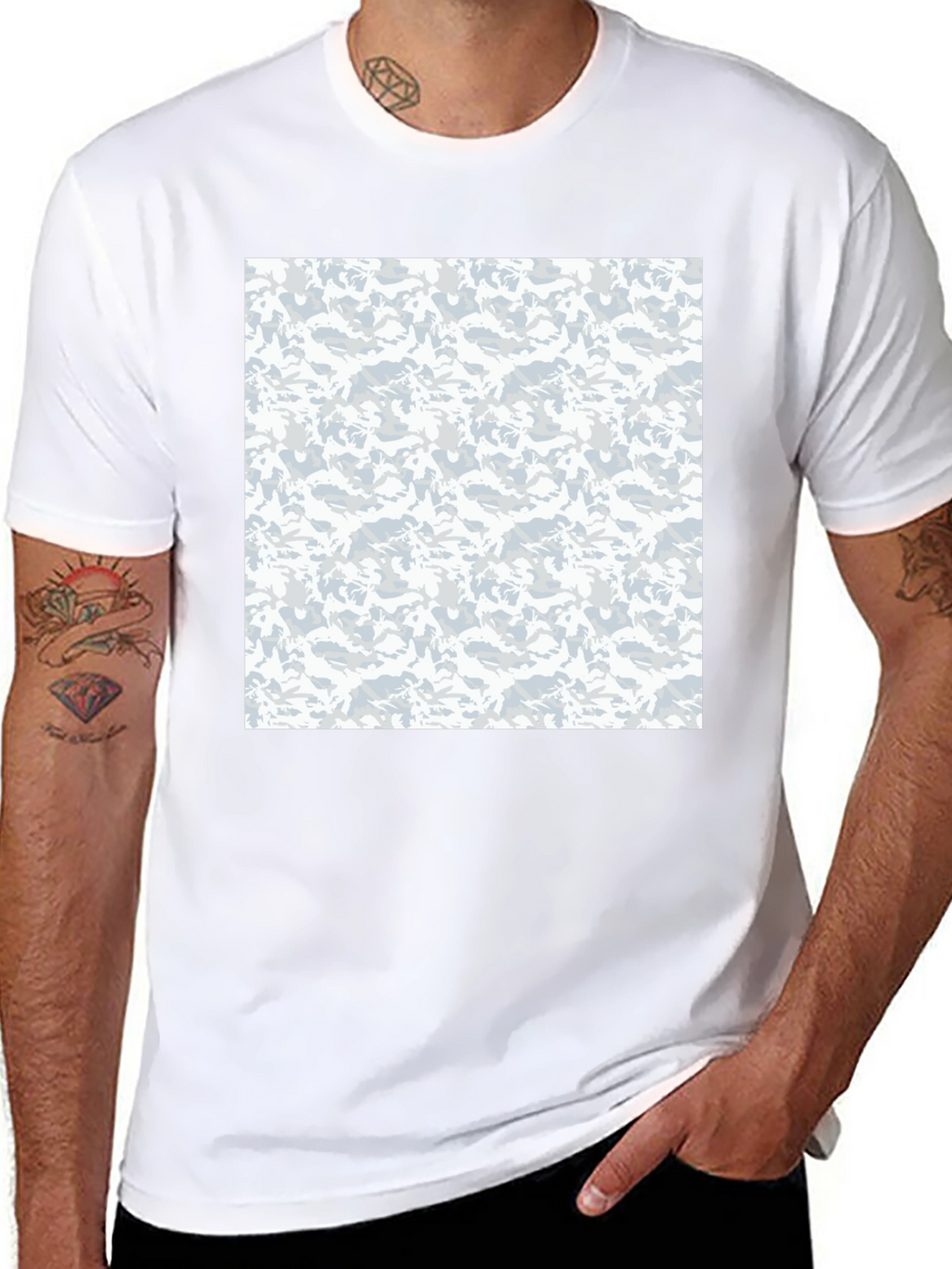 Urban Camo Print Black T-Shirt