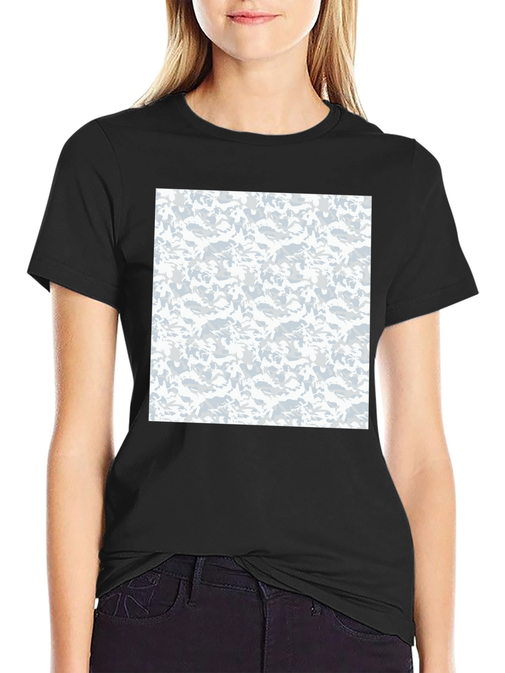 Urban Camo Print Black T-Shirt