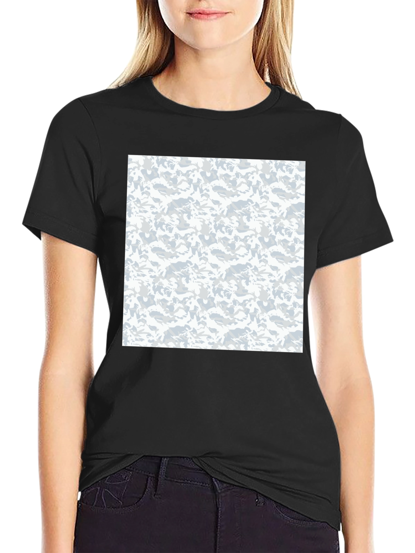 Urban Camo Print Black T-Shirt